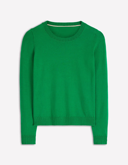 Emilia Cotton Crew Sweater-Rich Emerald-5