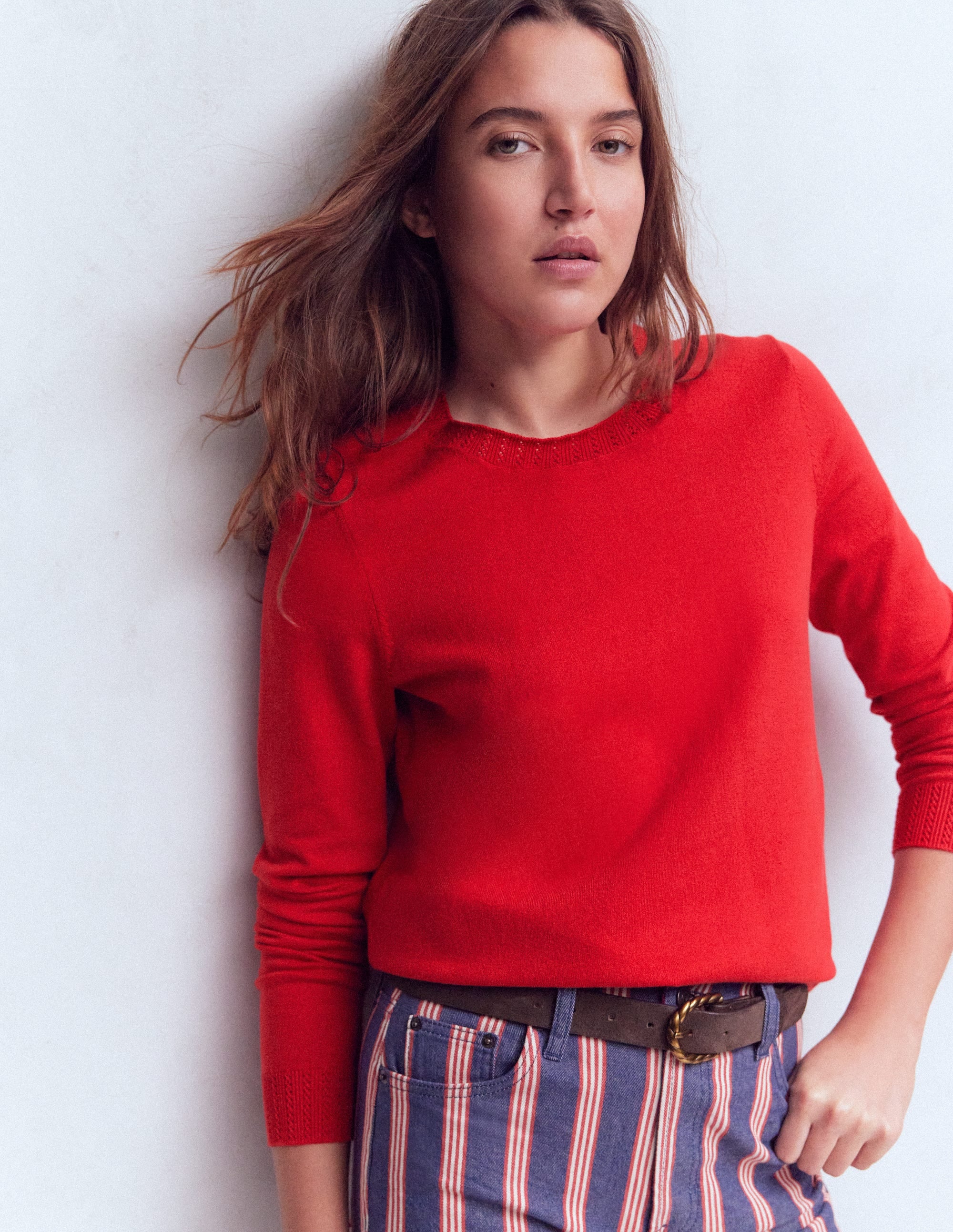Emilia Cotton Crew Sweater-Merida Red - Image 4