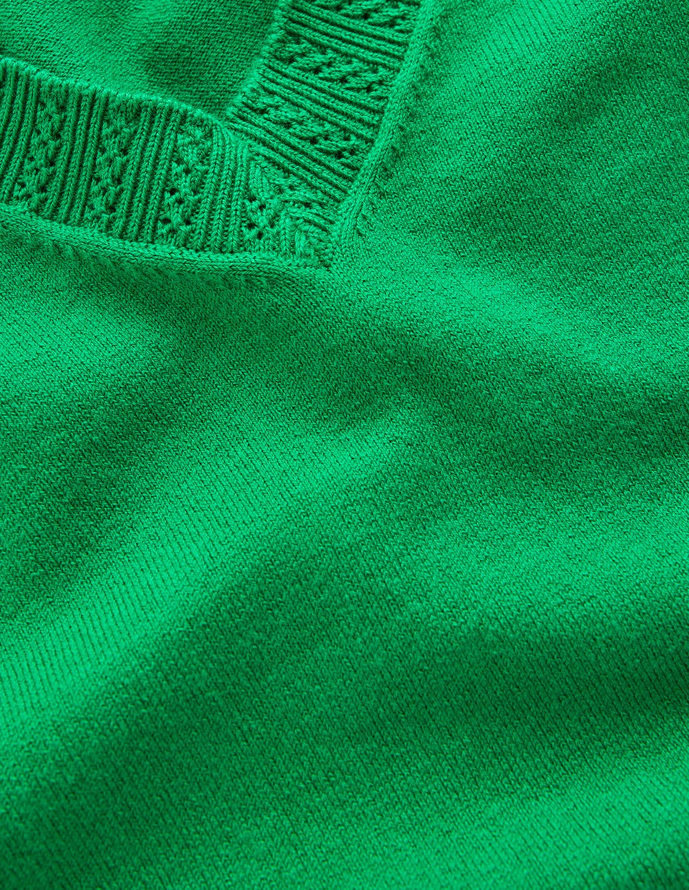Emilia Cotton V Neck Sweater-Rich Emerald-6