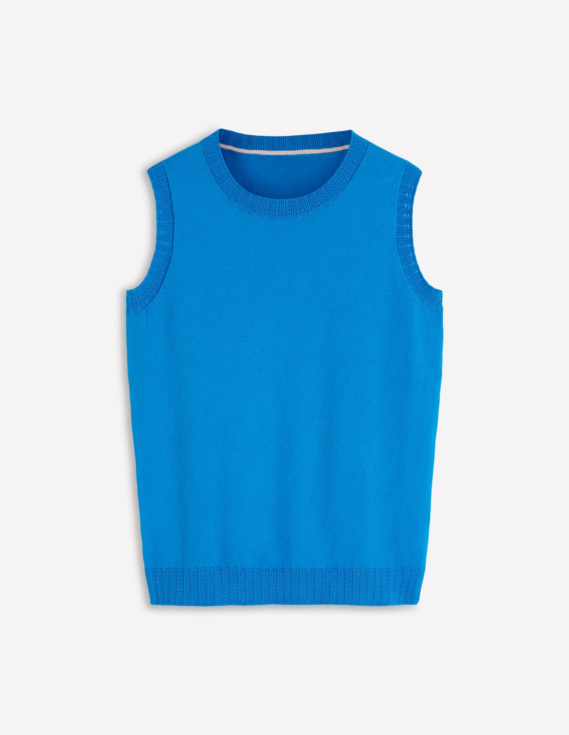 Emilia Cotton Crew Neck Vest-Kingfisher Blue-5