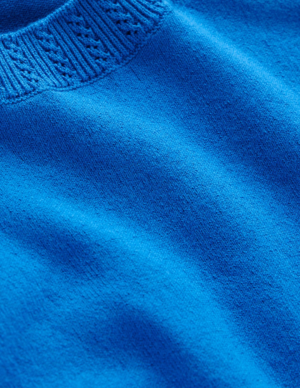 Emilia Cotton Crew Neck Vest-Kingfisher Blue-6