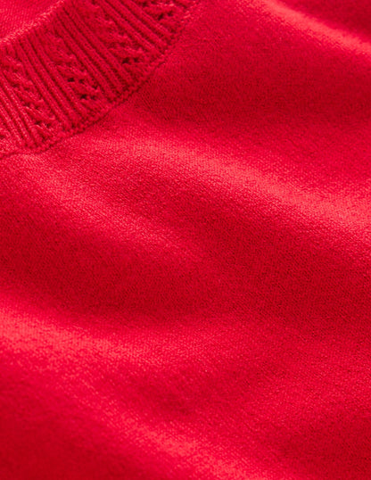 Emilia Cotton Crew Neck Vest-Salsa Red-6