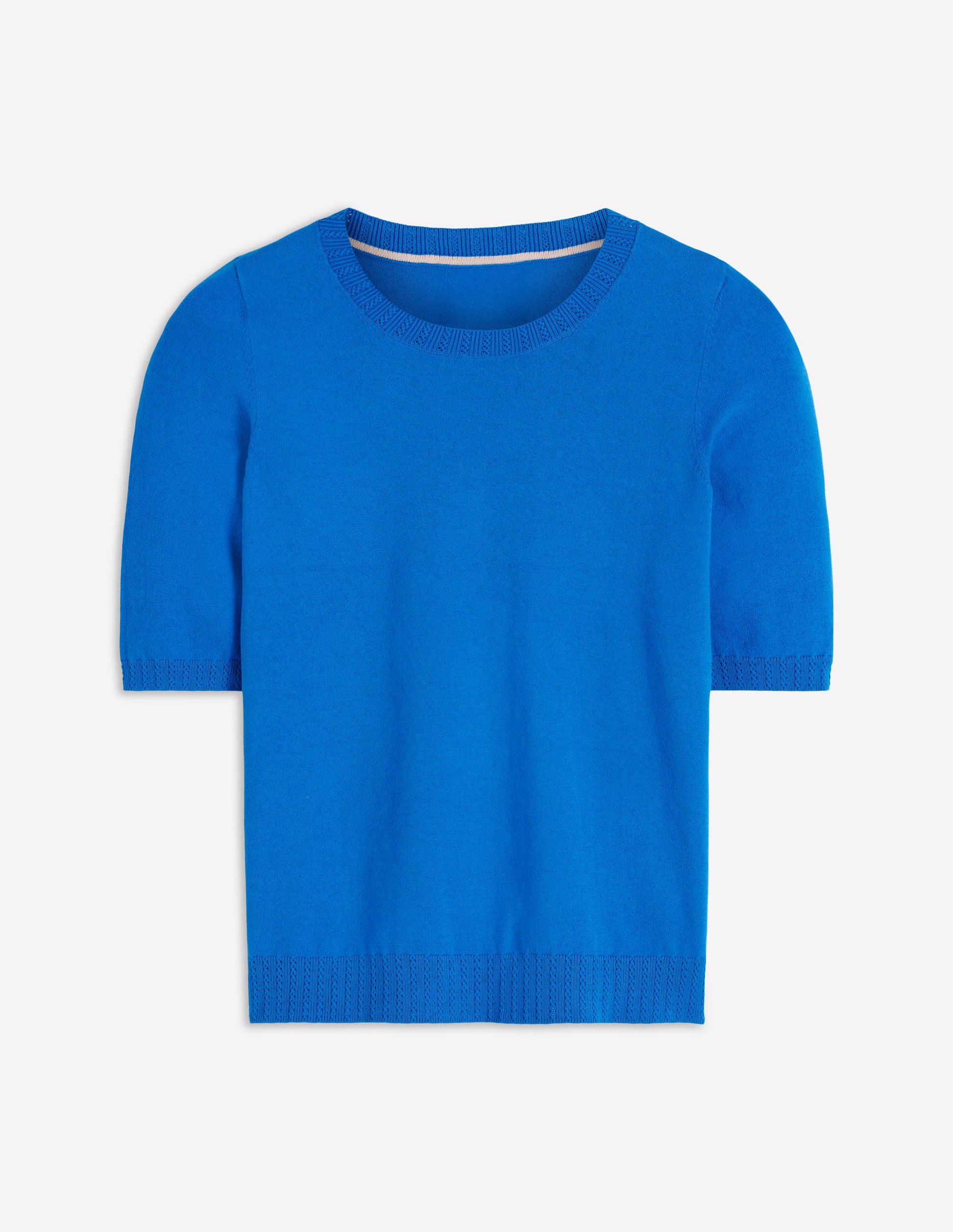 Emilia Cotton Crew T-shirt-Kingfisher Blue-5