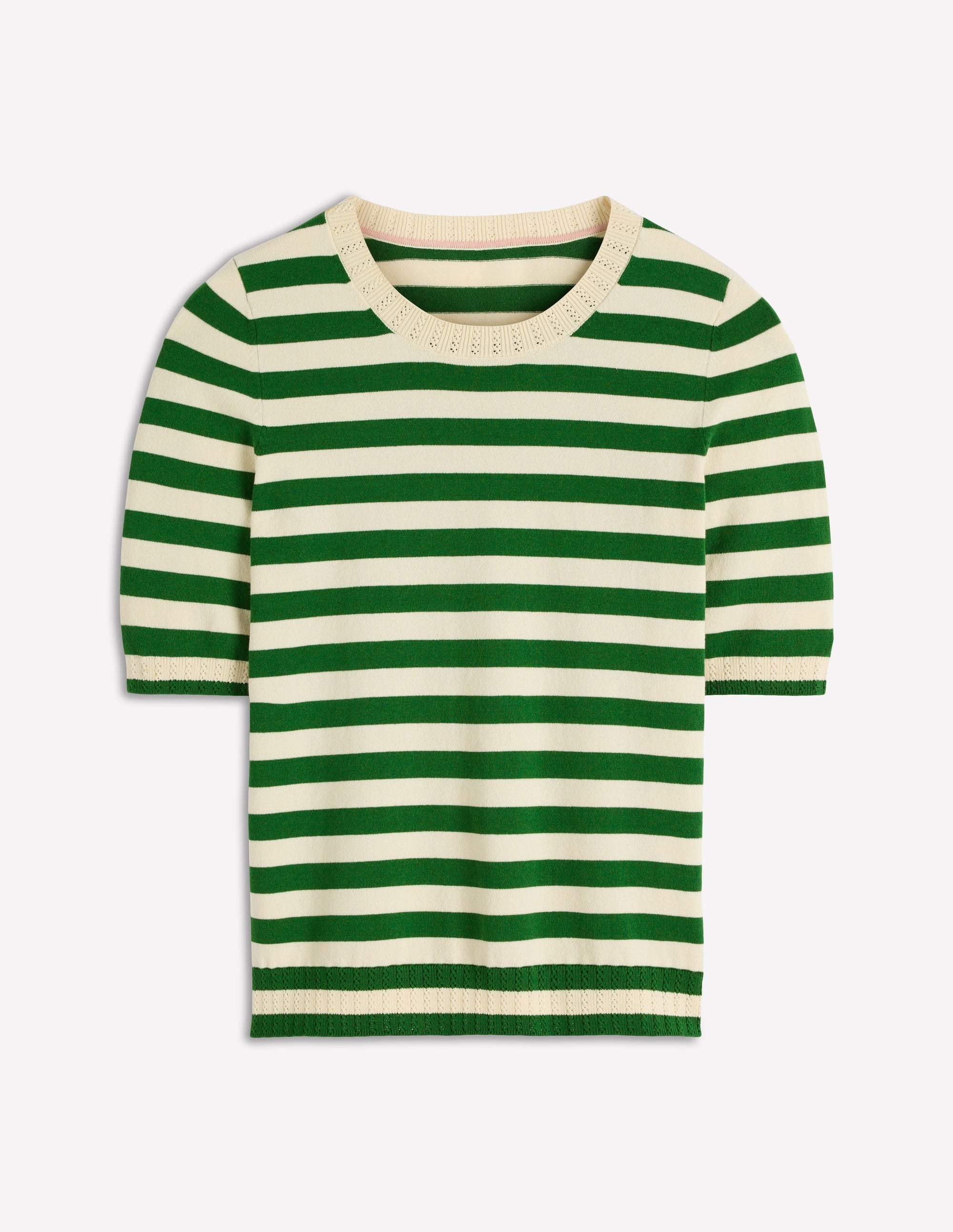 Emilia Cotton Crew T-shirt-Promenade Green/ Ivory Stripe - Image 6