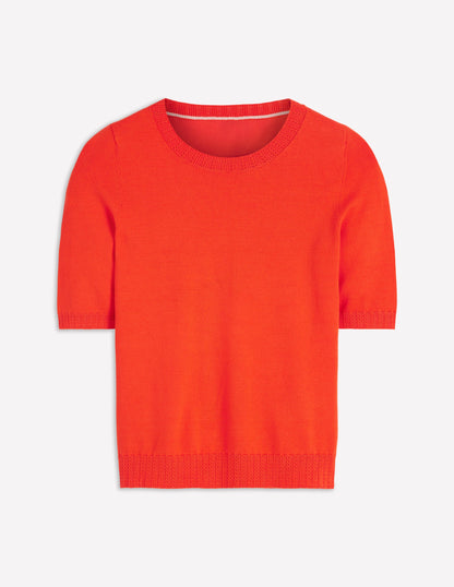 Emilia Cotton Crew T-shirt-Sunset Orange-5