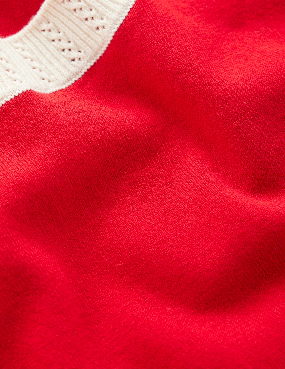 Emilia Cotton Crew T-shirt-Merida Red, Ivory - Image 6