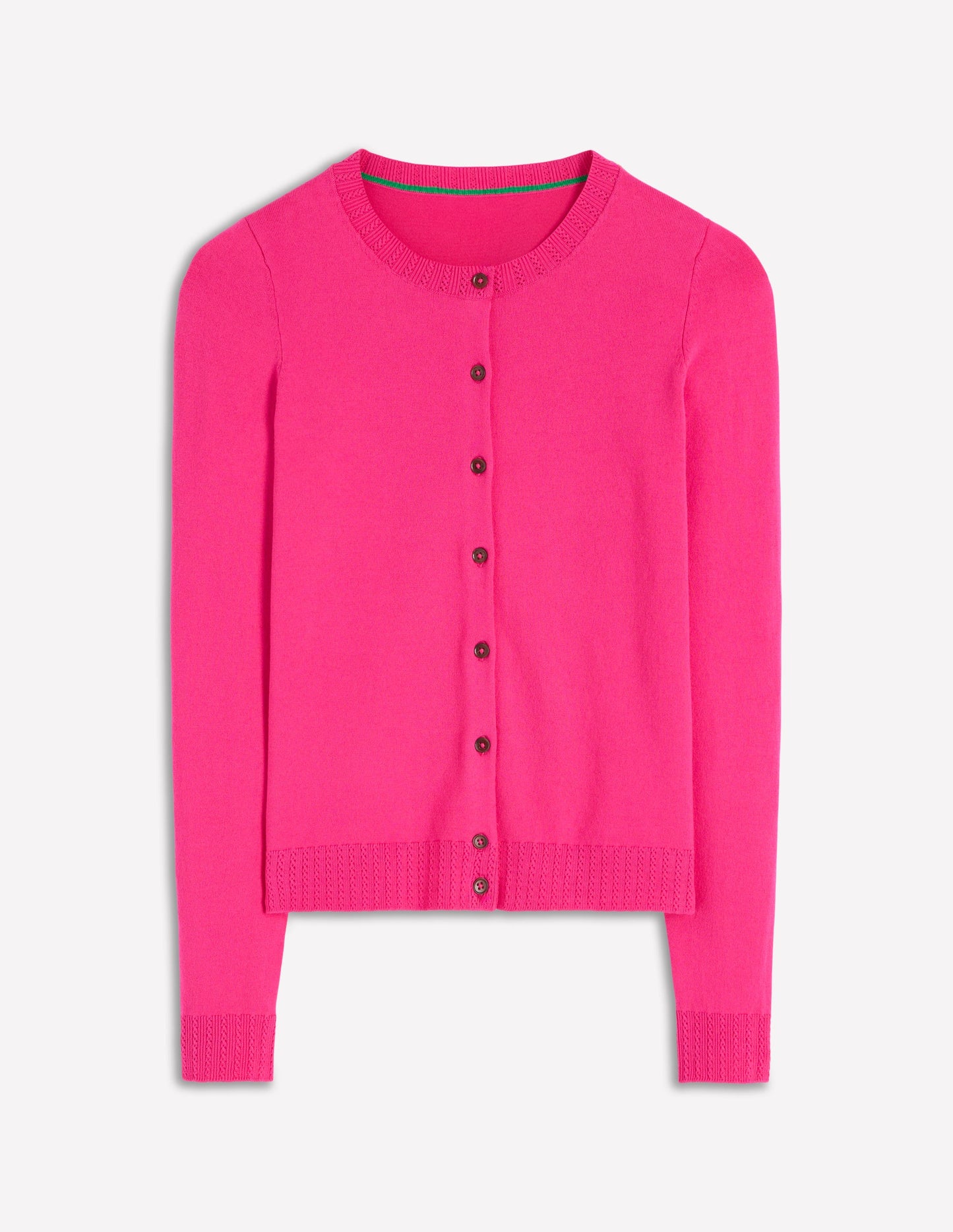 Emilia Cotton Crew Cardigan-Pink Peony