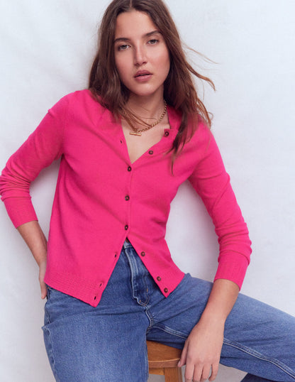 Emilia Cotton Crew Cardigan-Pink Peony-4