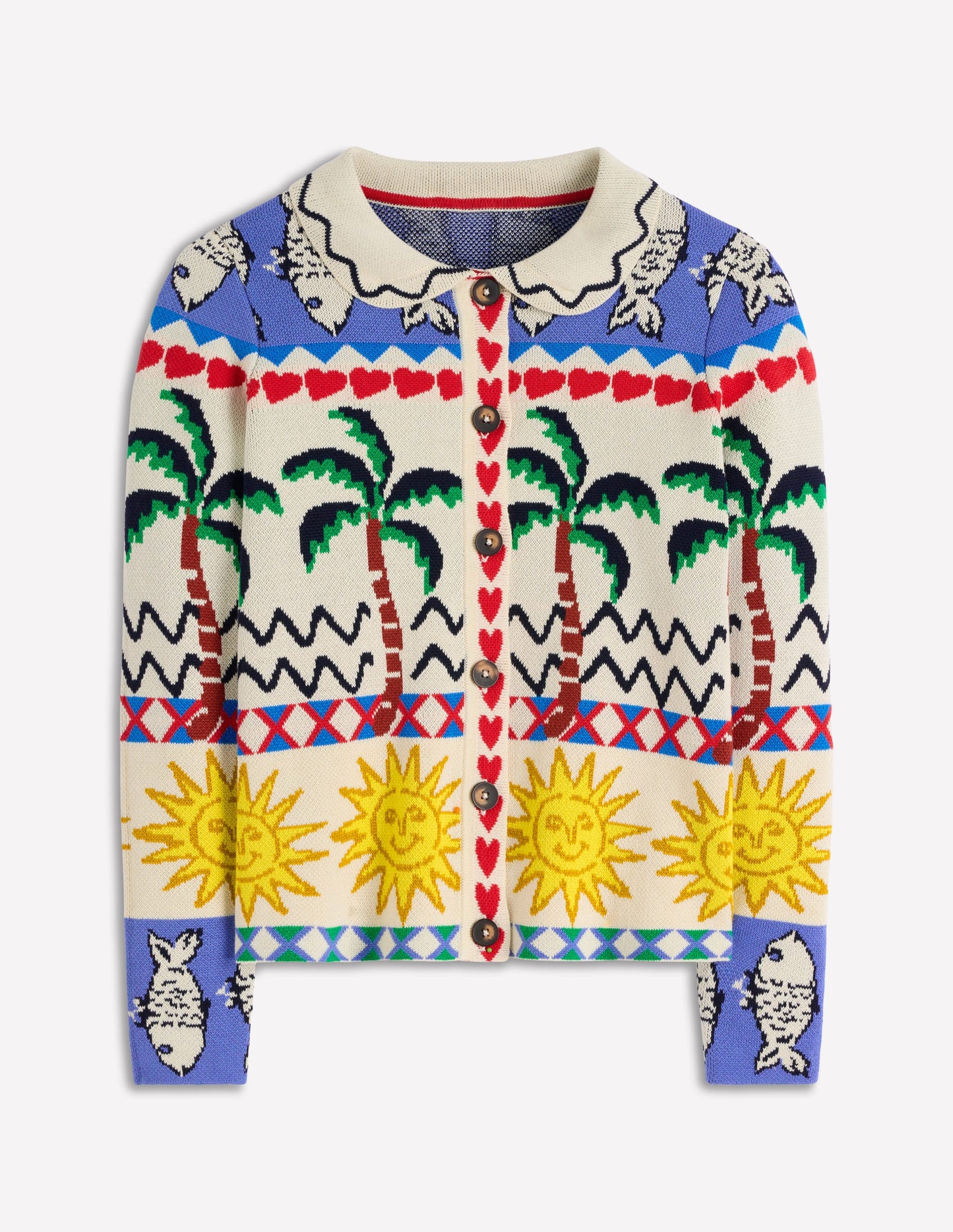 Jacquard Knitted Shacket-Warm Ivory, Novelty