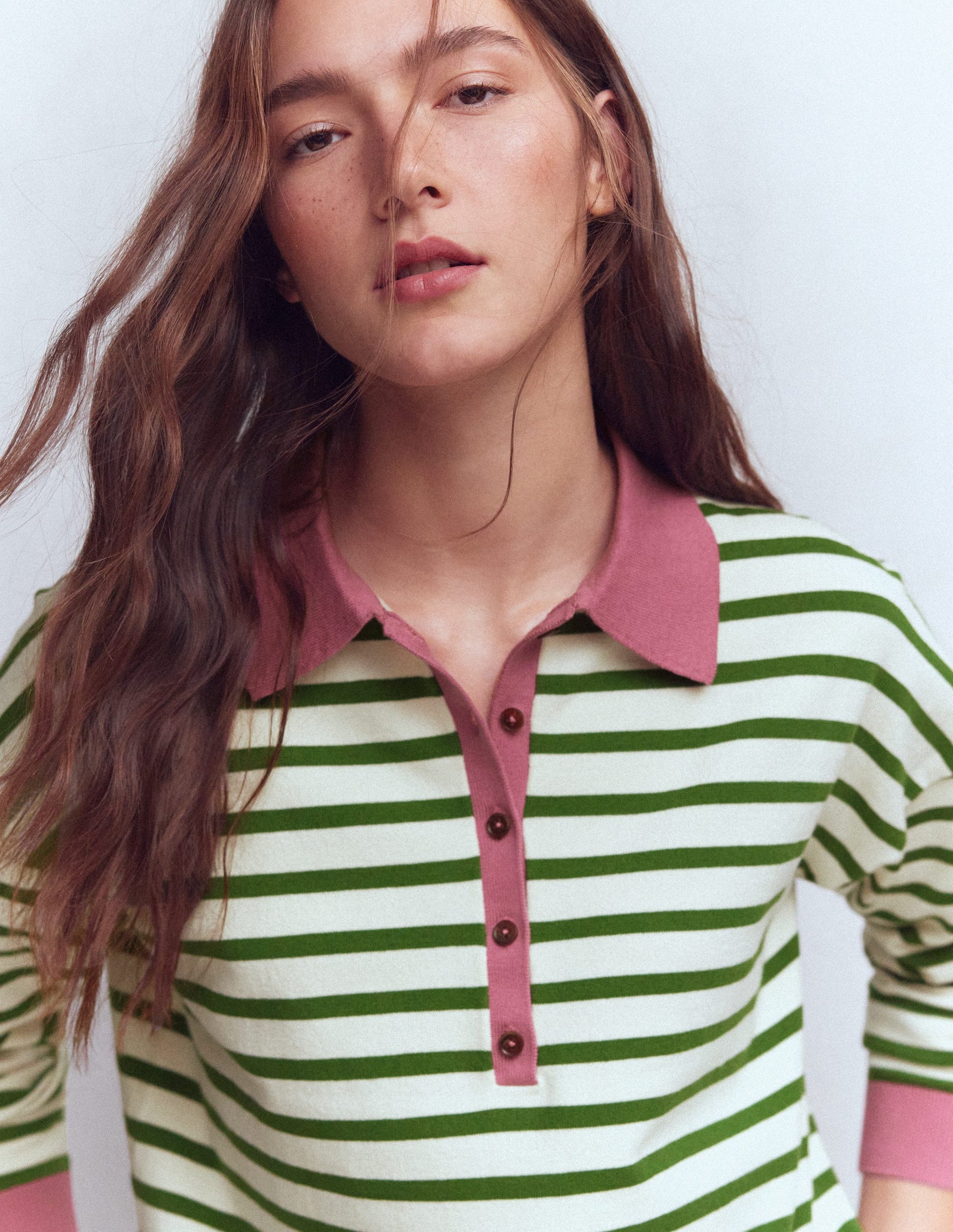 Lara Cotton Henley Jumper-Warm Ivory, Courtyard Stripe-2