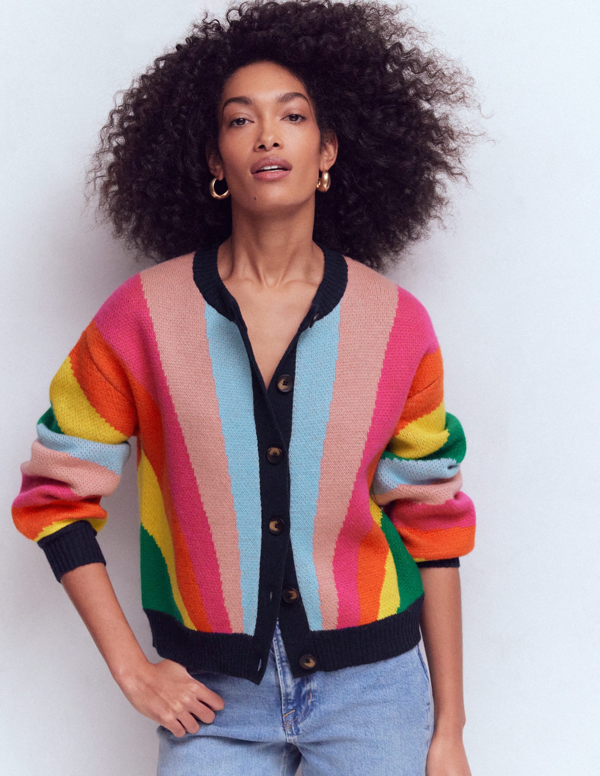Abi Jacquard Cardigan-Multi Rainbow | Boden USA
