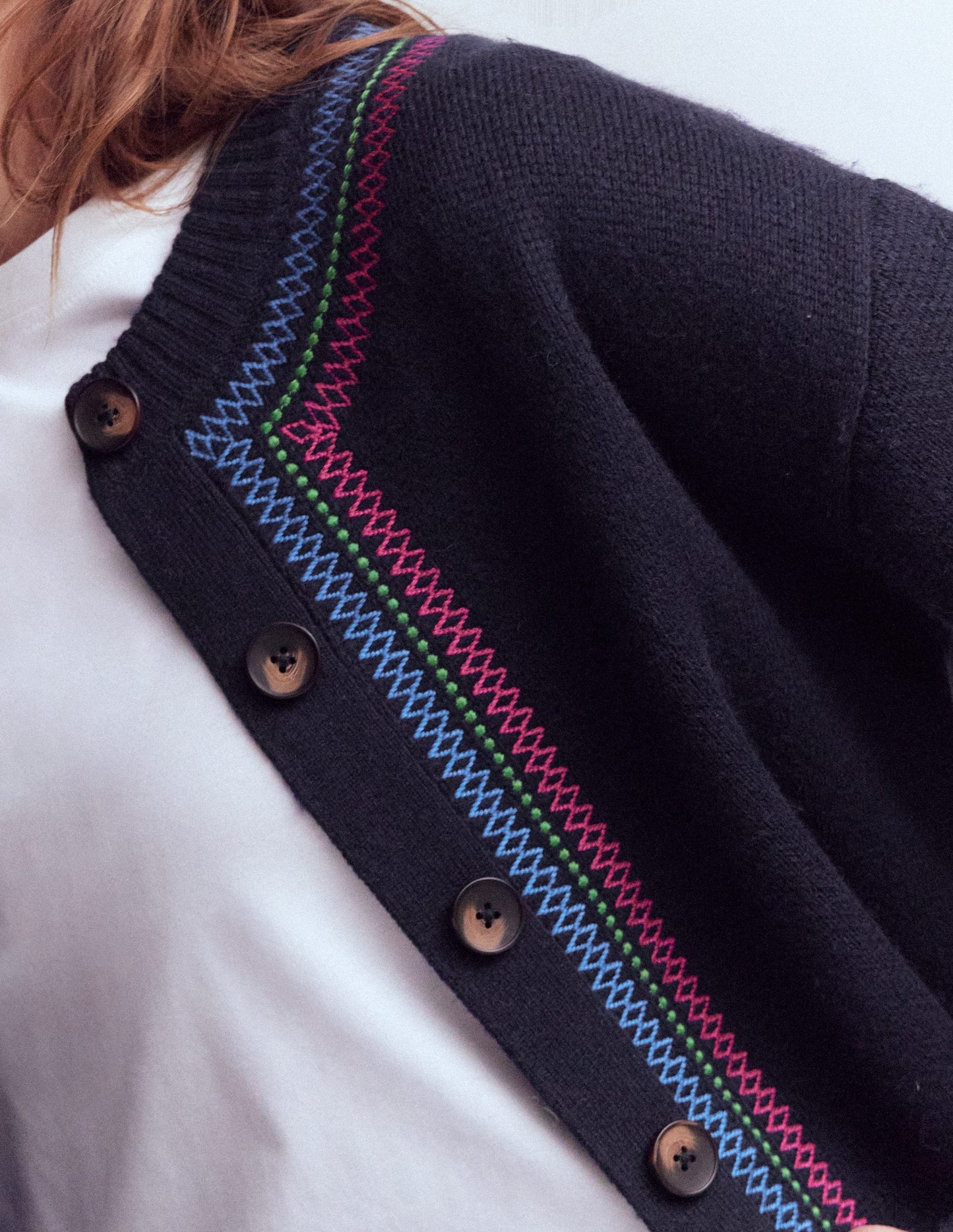 Abi Jacquard Cardigan-Navy, Tiger