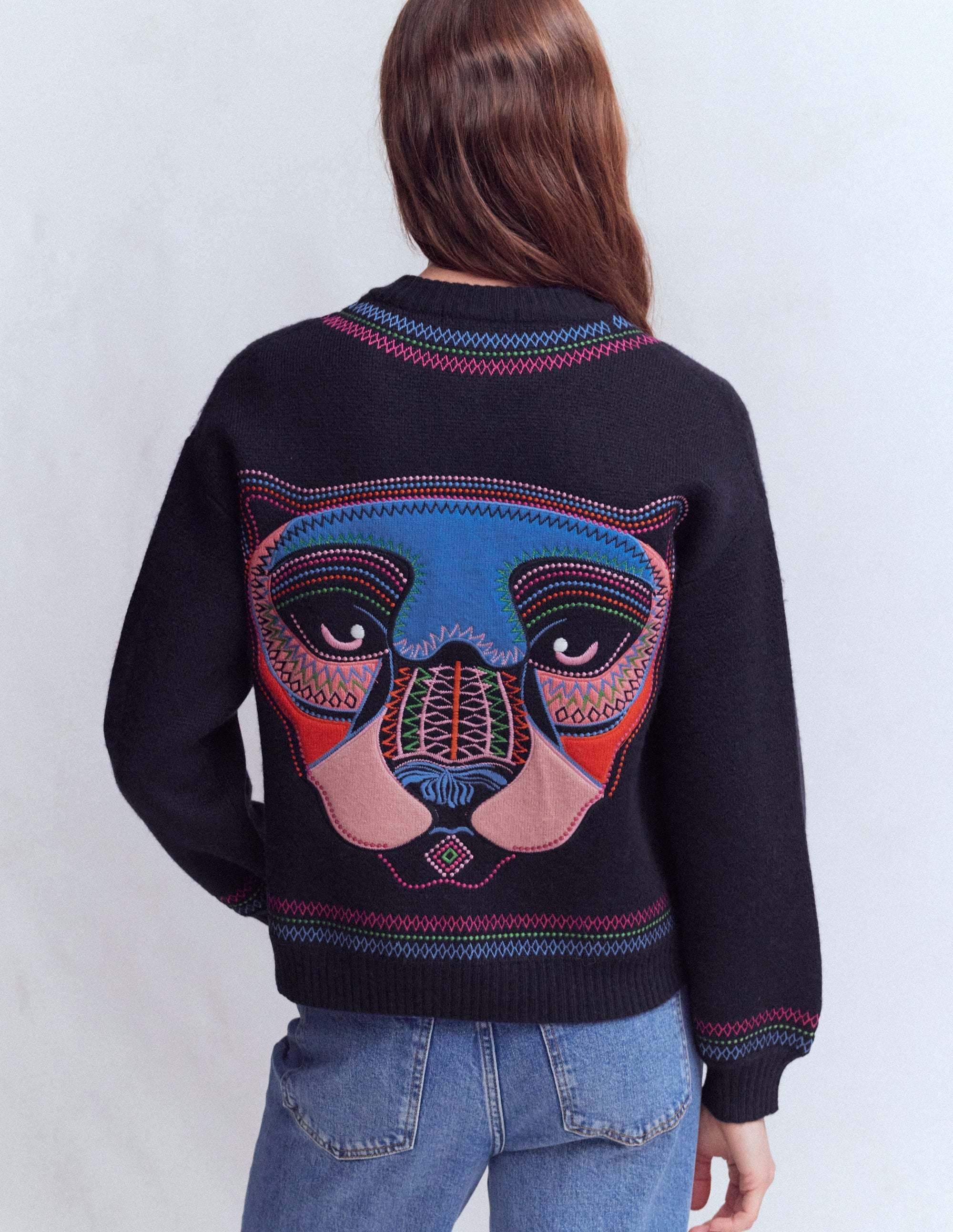 Abi Jacquard Cardigan-Navy, Tiger | Boden USA
