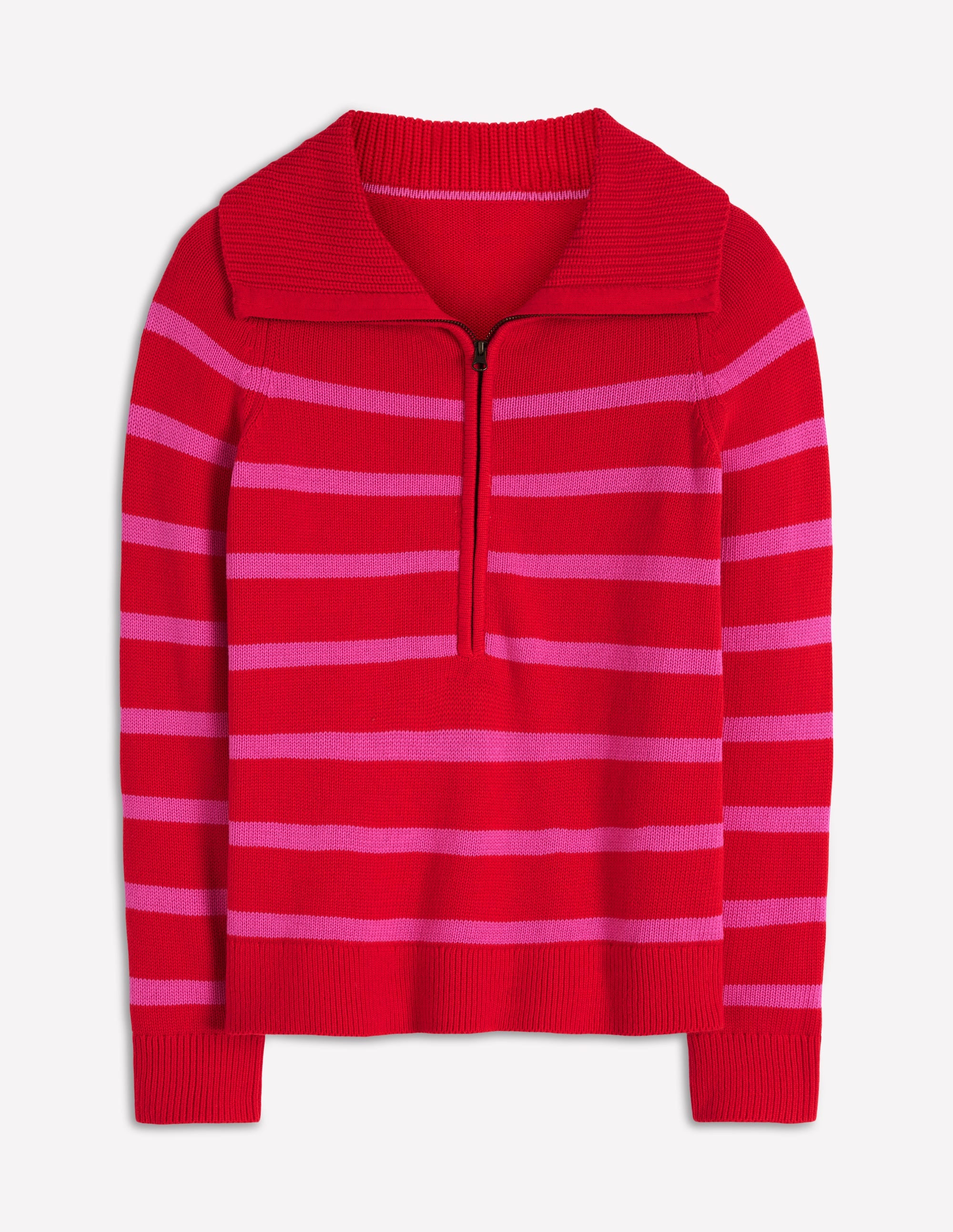 Lucy Half Zip Sweater-Pink/ Red - Image 5