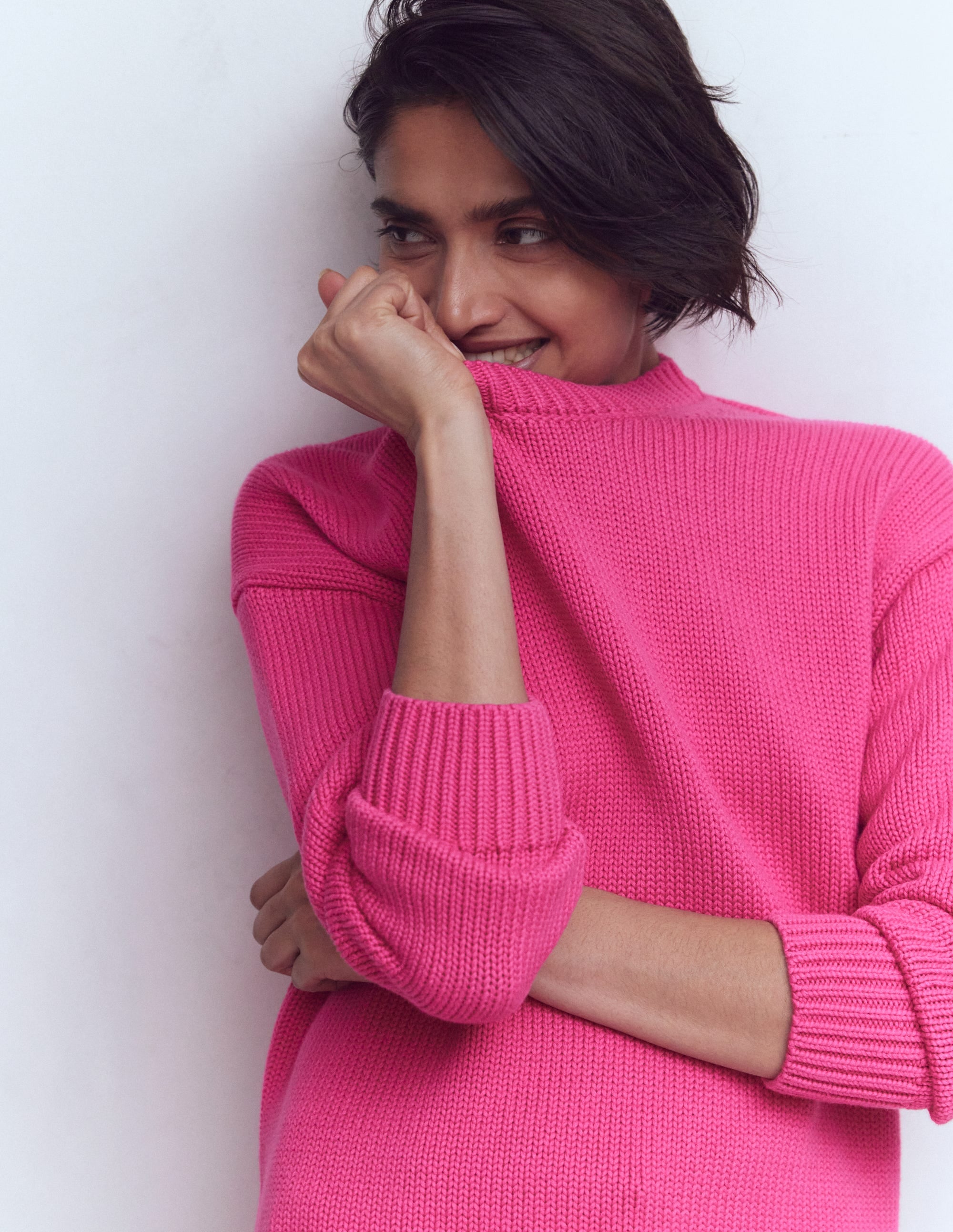 Lucy Oversized Cotton Jumper-Pink Peony | Boden USA