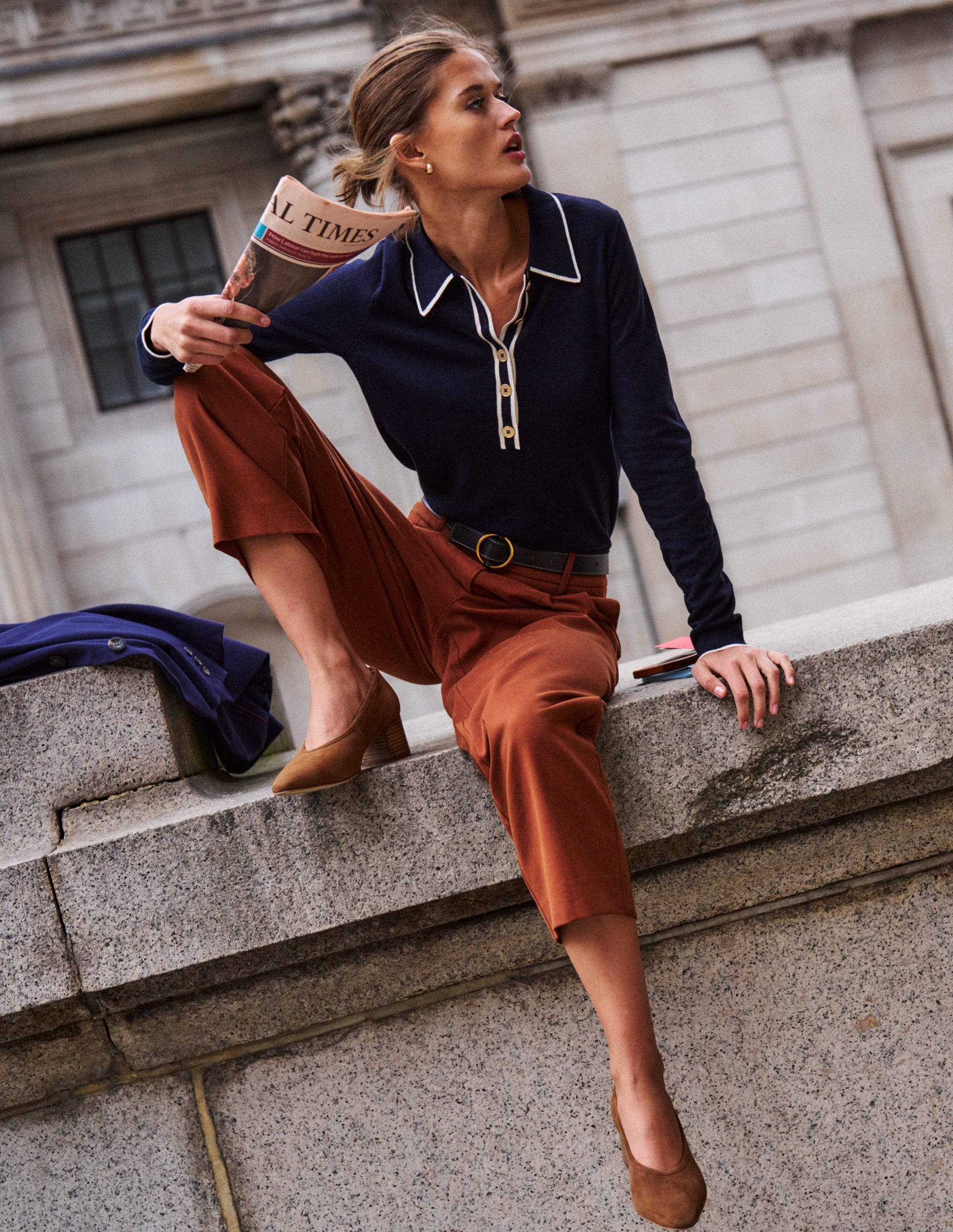 Liz Henley Sweater-Navy - Image 4