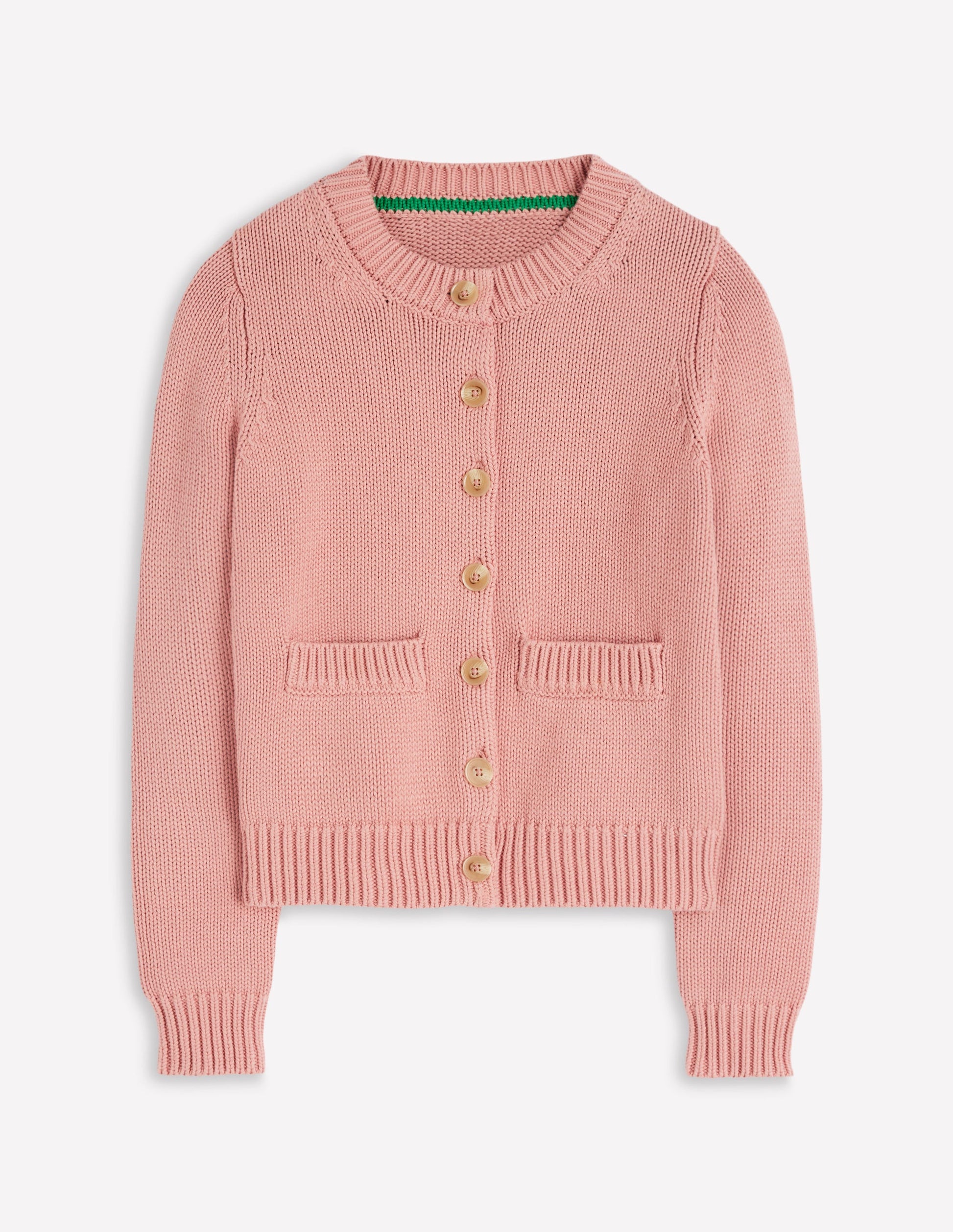 Lucy Chunky Cotton Cardigan-Pink-5