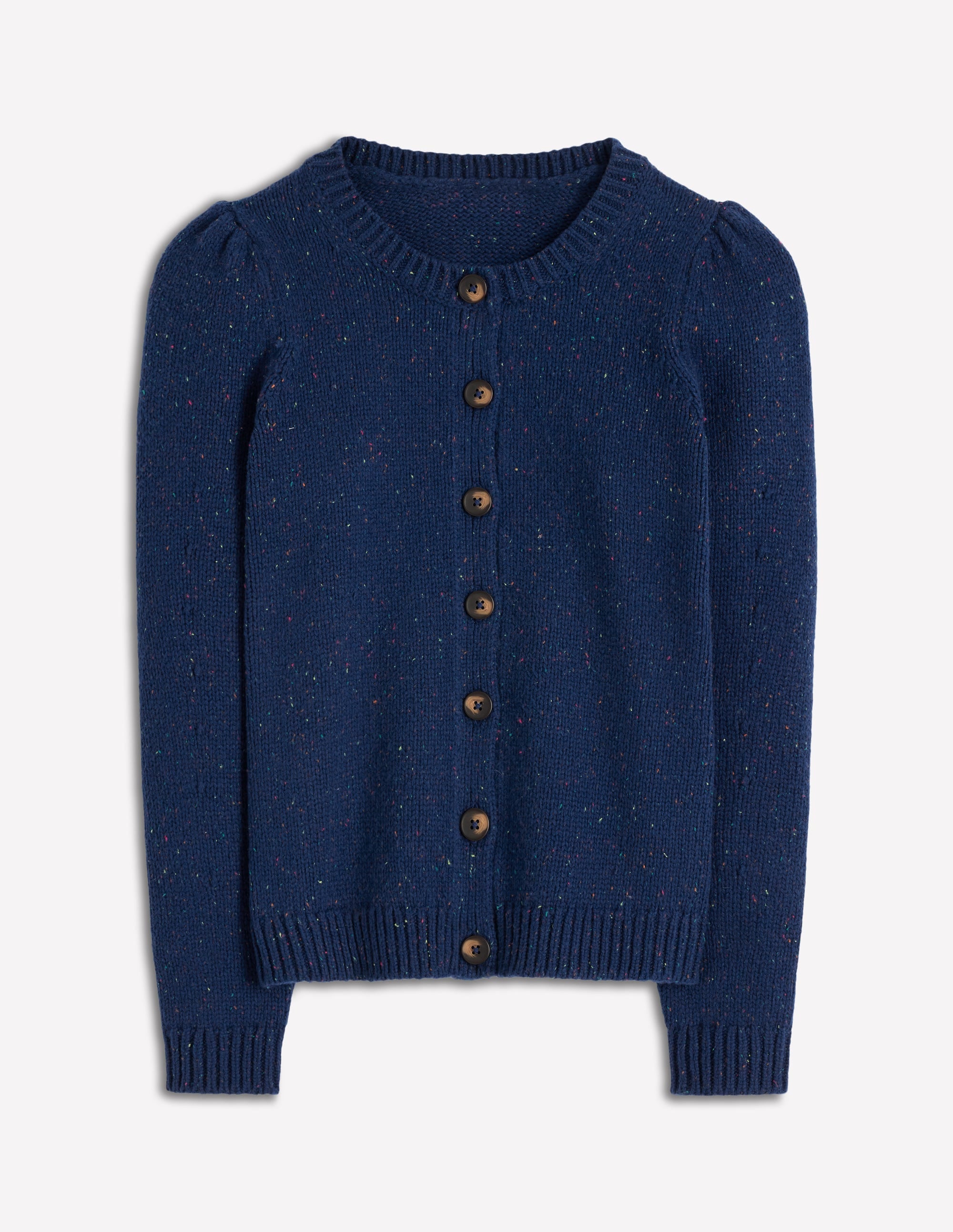 Davina Puff Sleeve Cardigan - Blue, Nep | Boden USA
