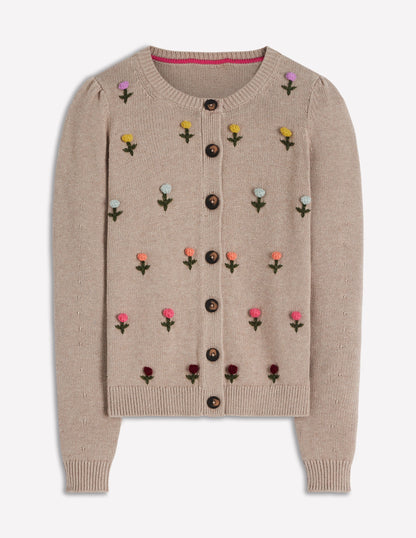 Davina Puff Sleeve Cardigan-Chinchilla Embroidery-6