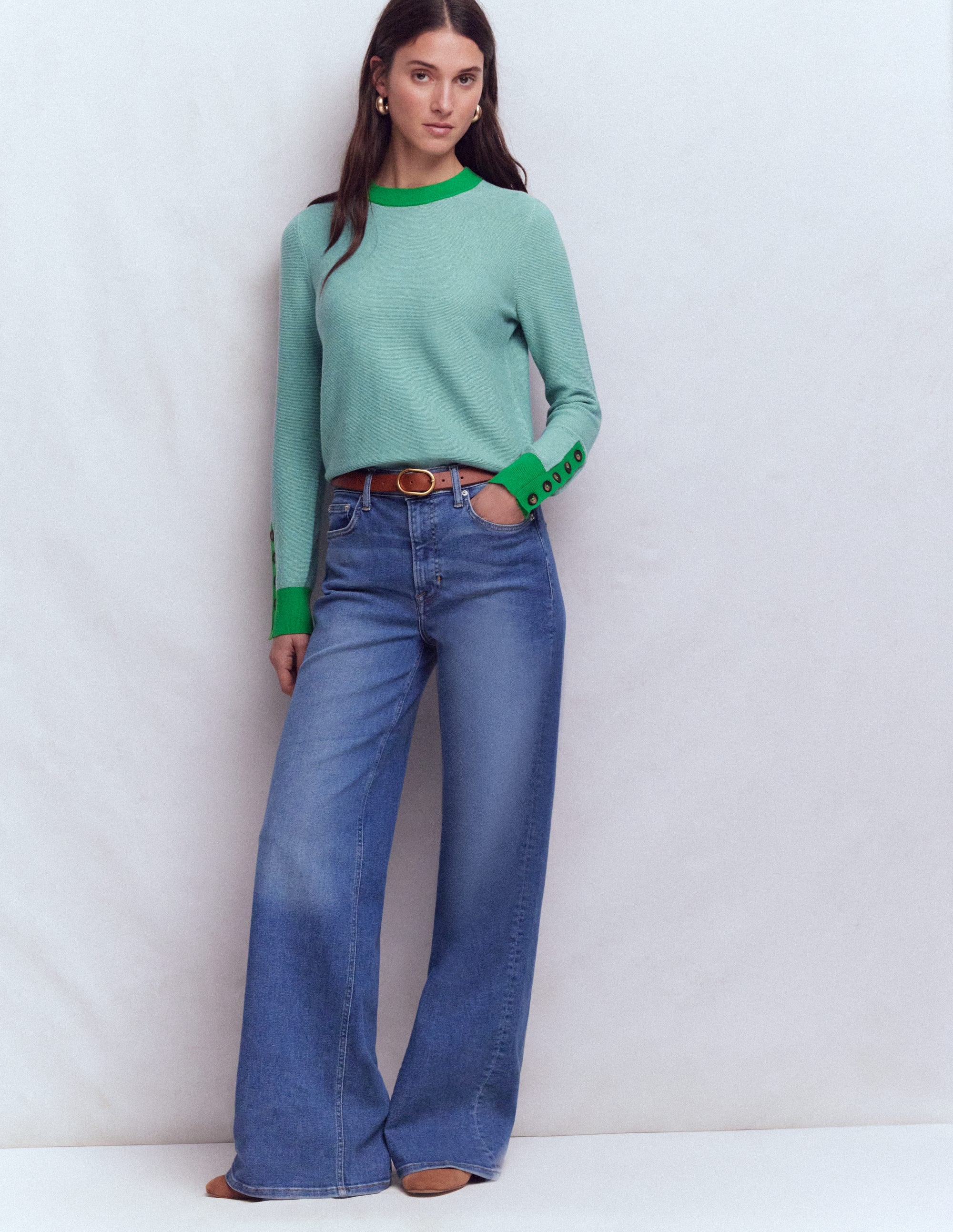 Grace Colour Block Sweater-Cloudy Jade Blue - Image 4