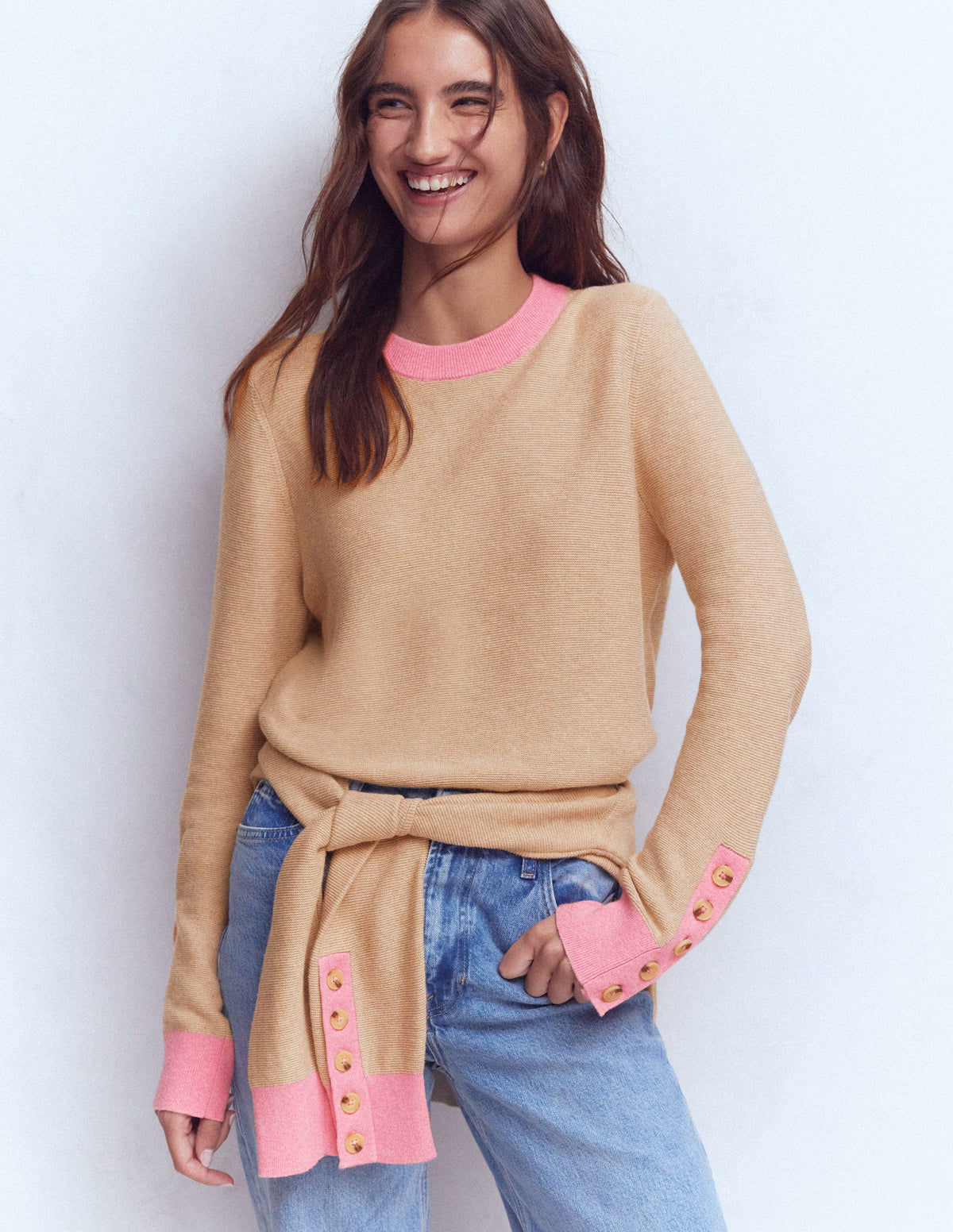 Grace Colour Block Sweater-Vellum - Image 2