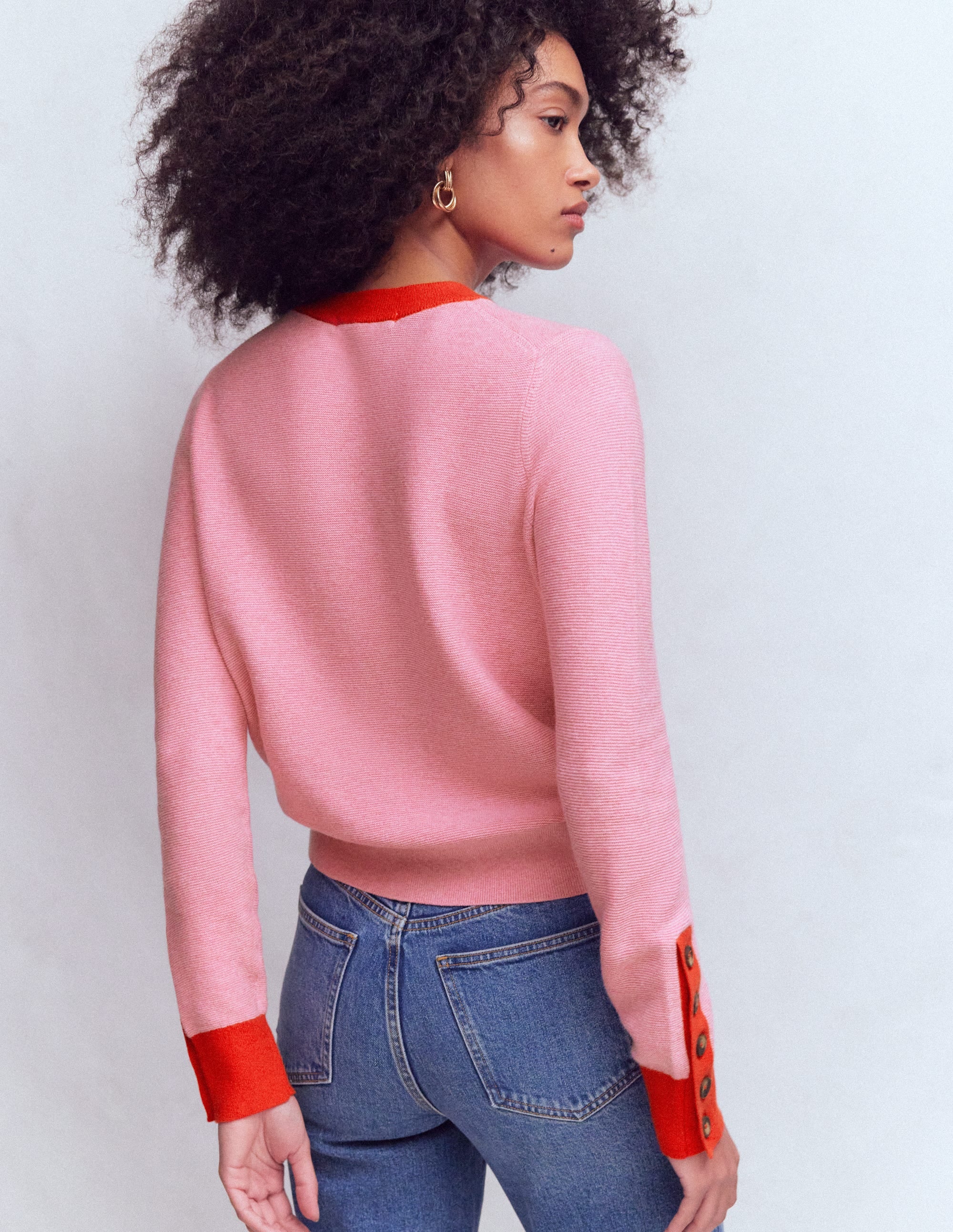 Grace Colour Block Sweater-Pink Lady - Image 3