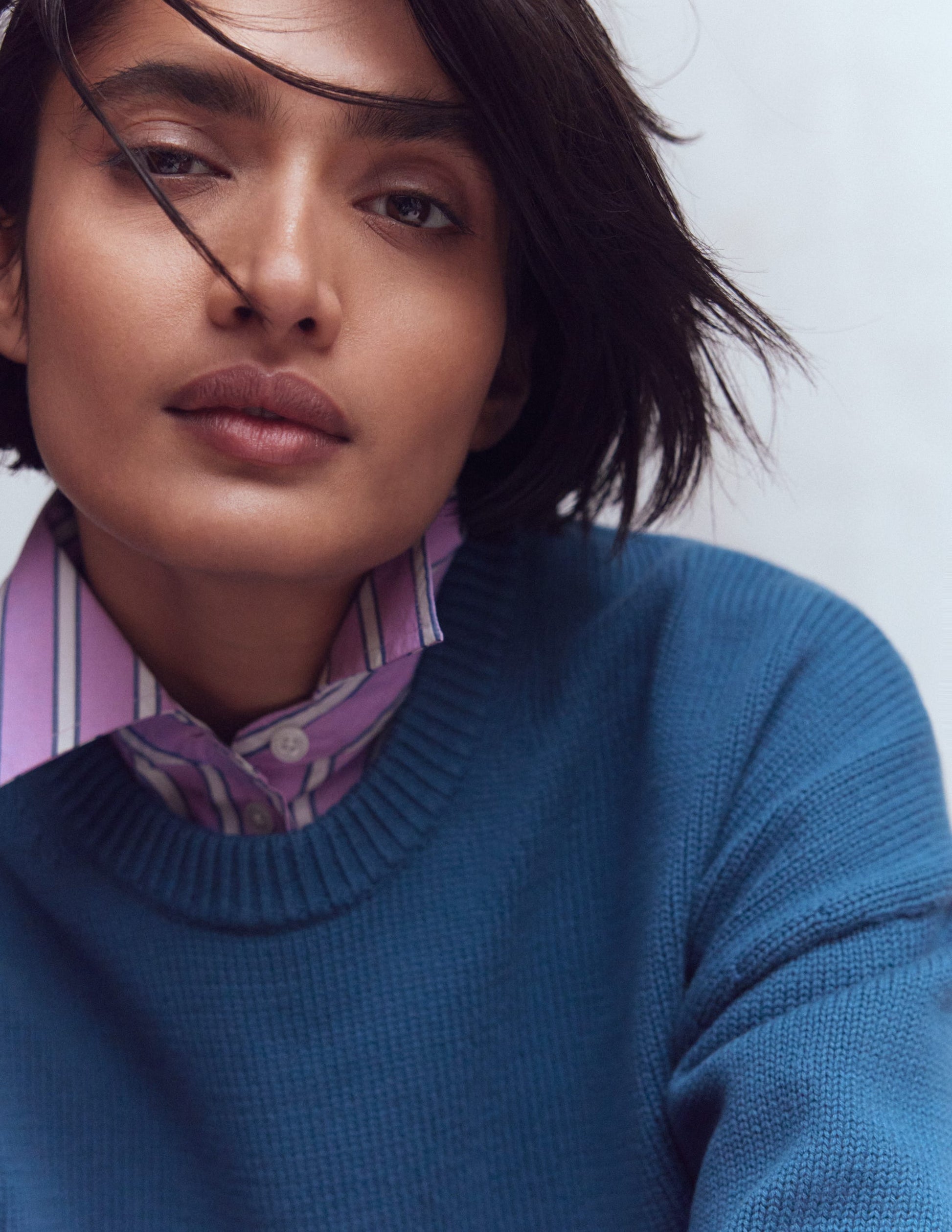 Lucy Relaxed Cotton Sweater-Denim Blue-4