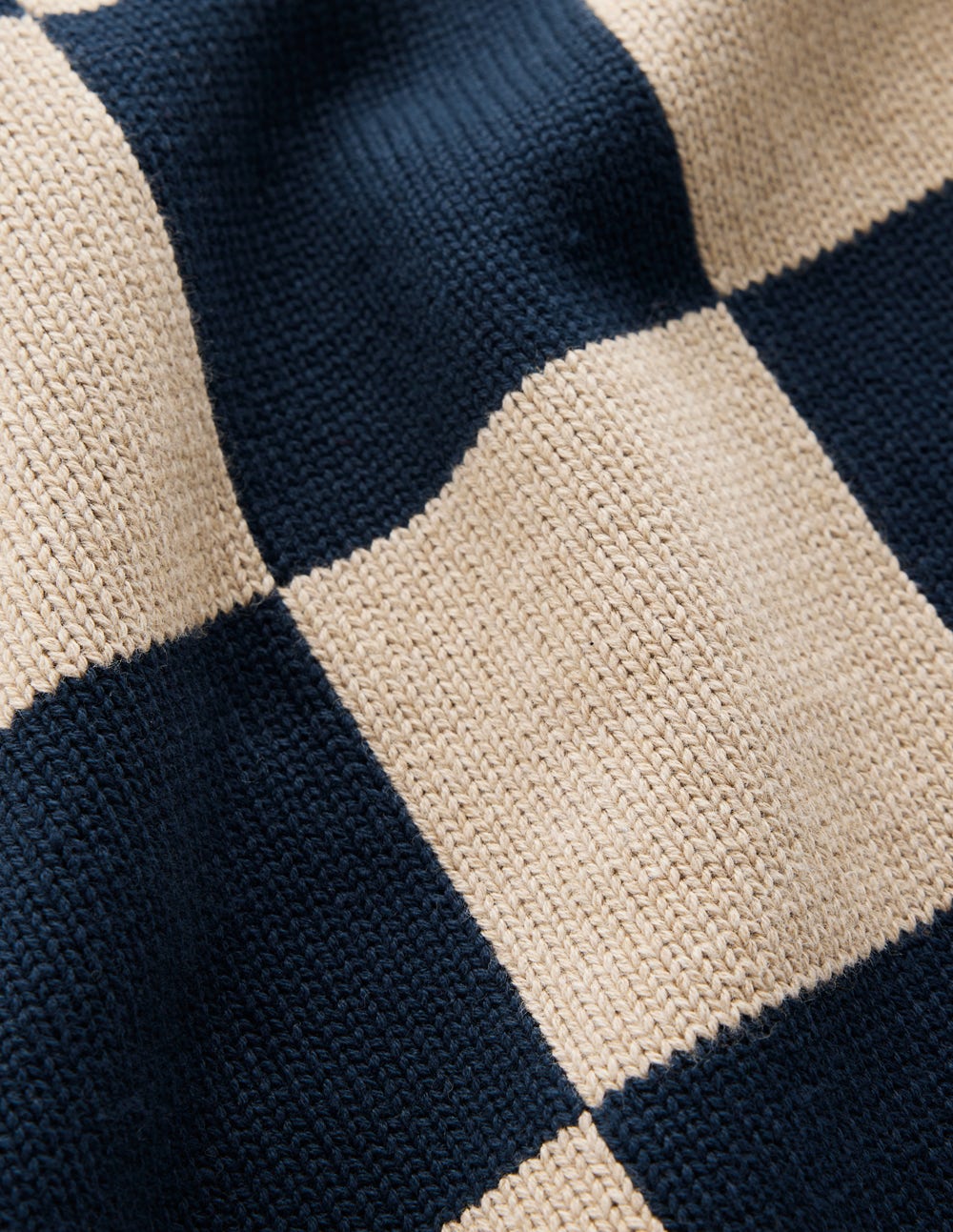 Lucy Cotton Vest-Camel / Navy Check - Image 6