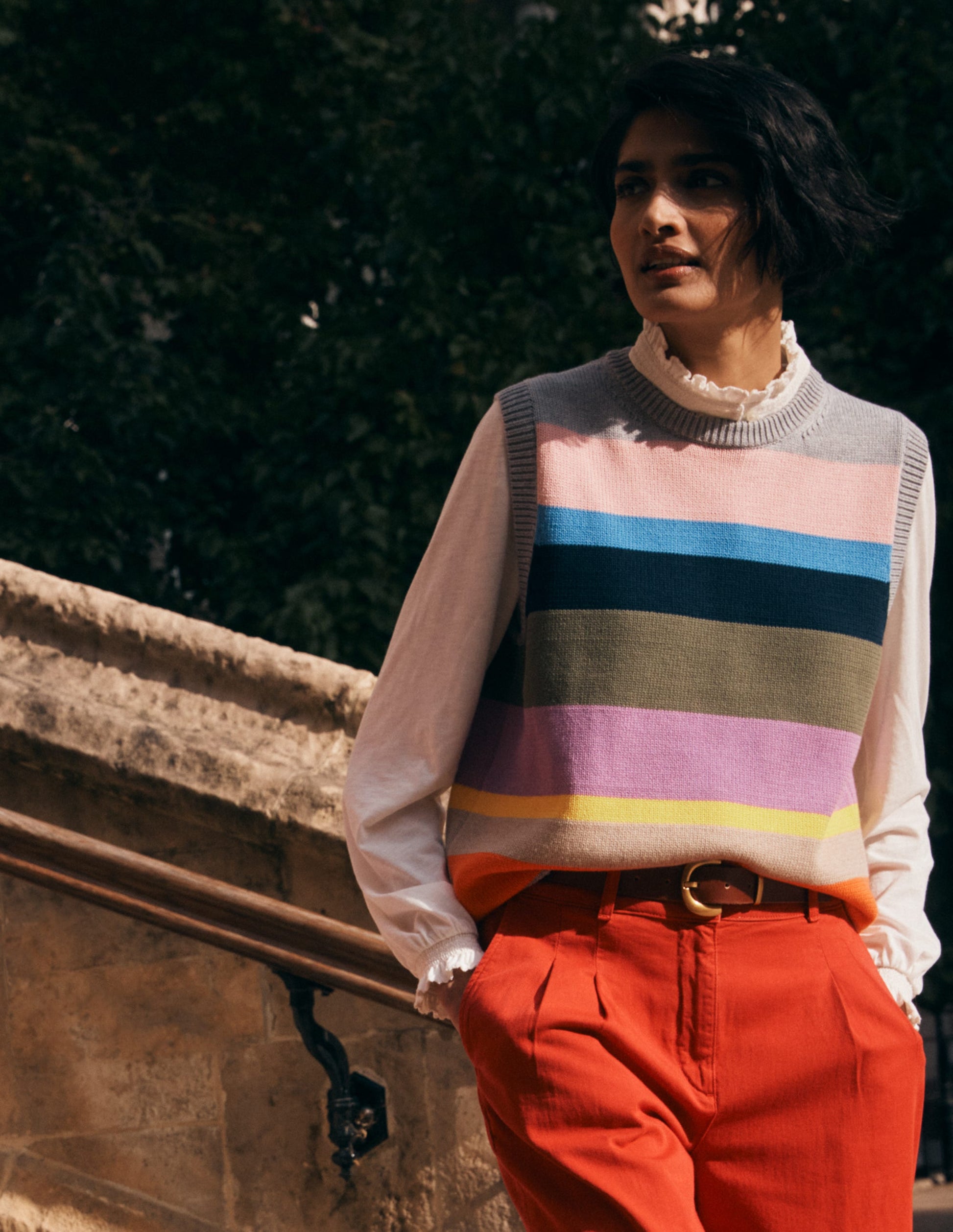 Lucy Cotton Vest-Multi, Rainbow-4