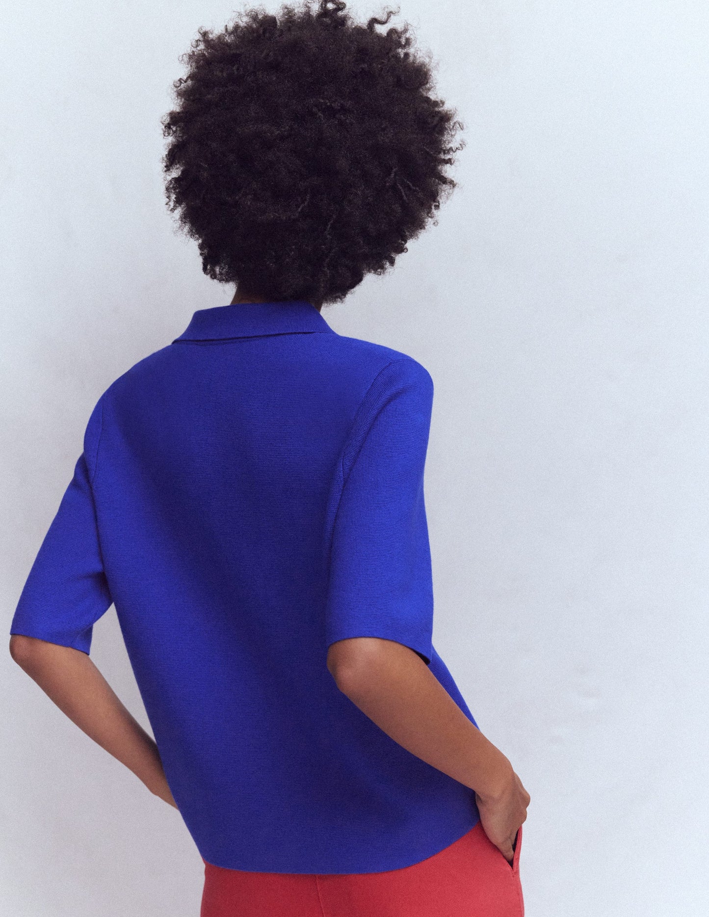 Short Sleeve Knit Shirt-Bright Blue