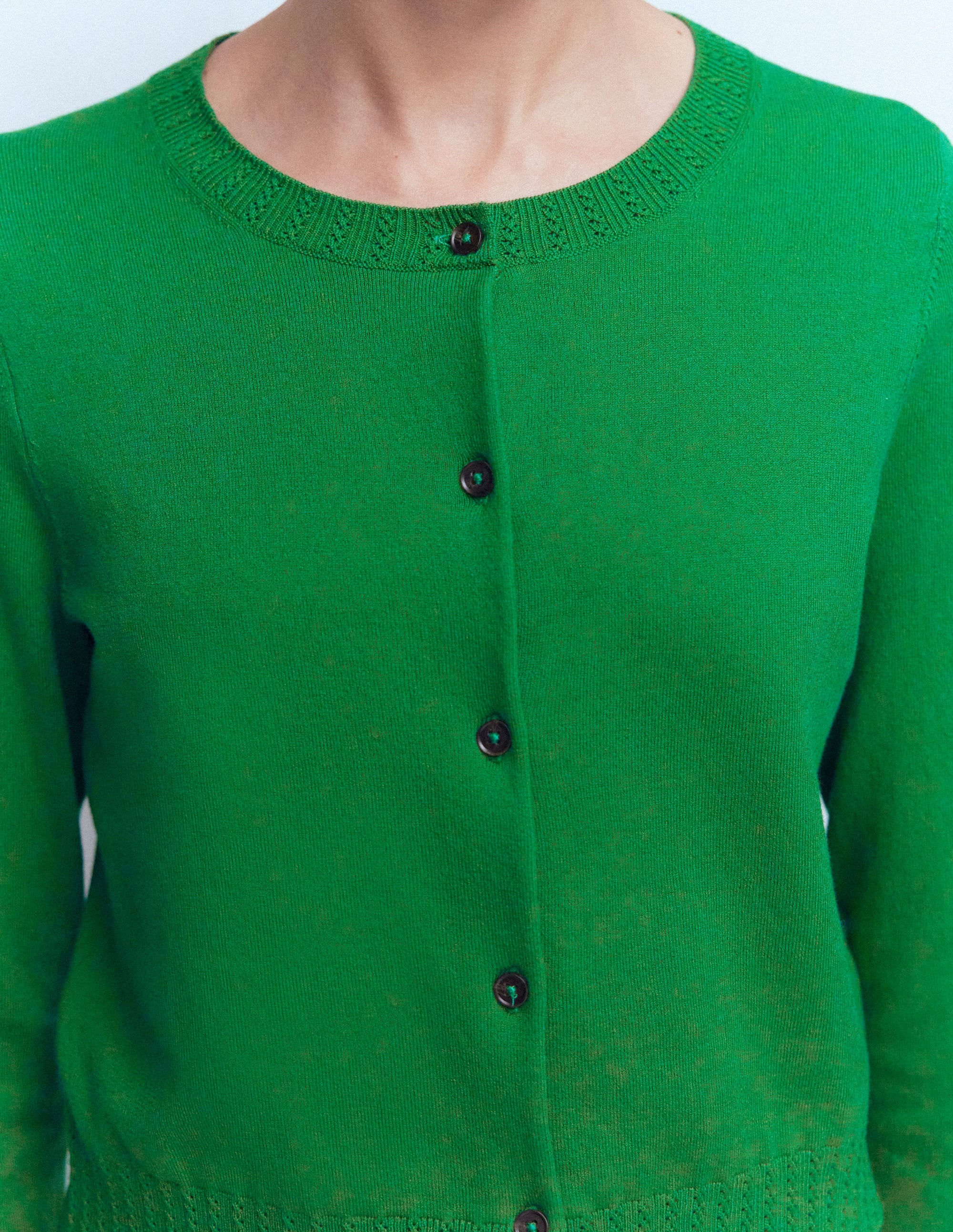 Emilia Cotton Cropped Cardigan-Rich Emerald | Boden USA