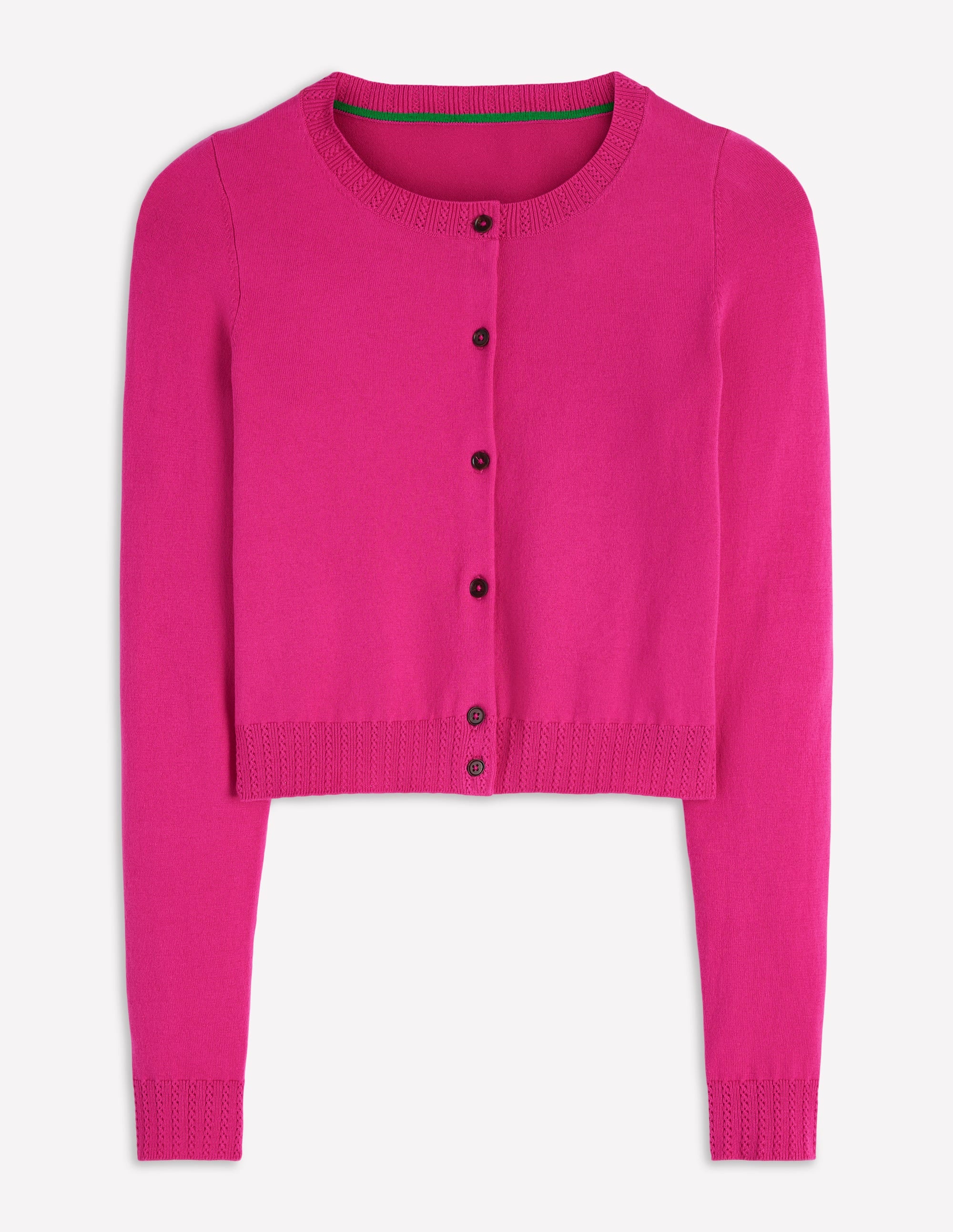Emilia Cotton Cropped Cardigan-Pink Peony | Boden USA