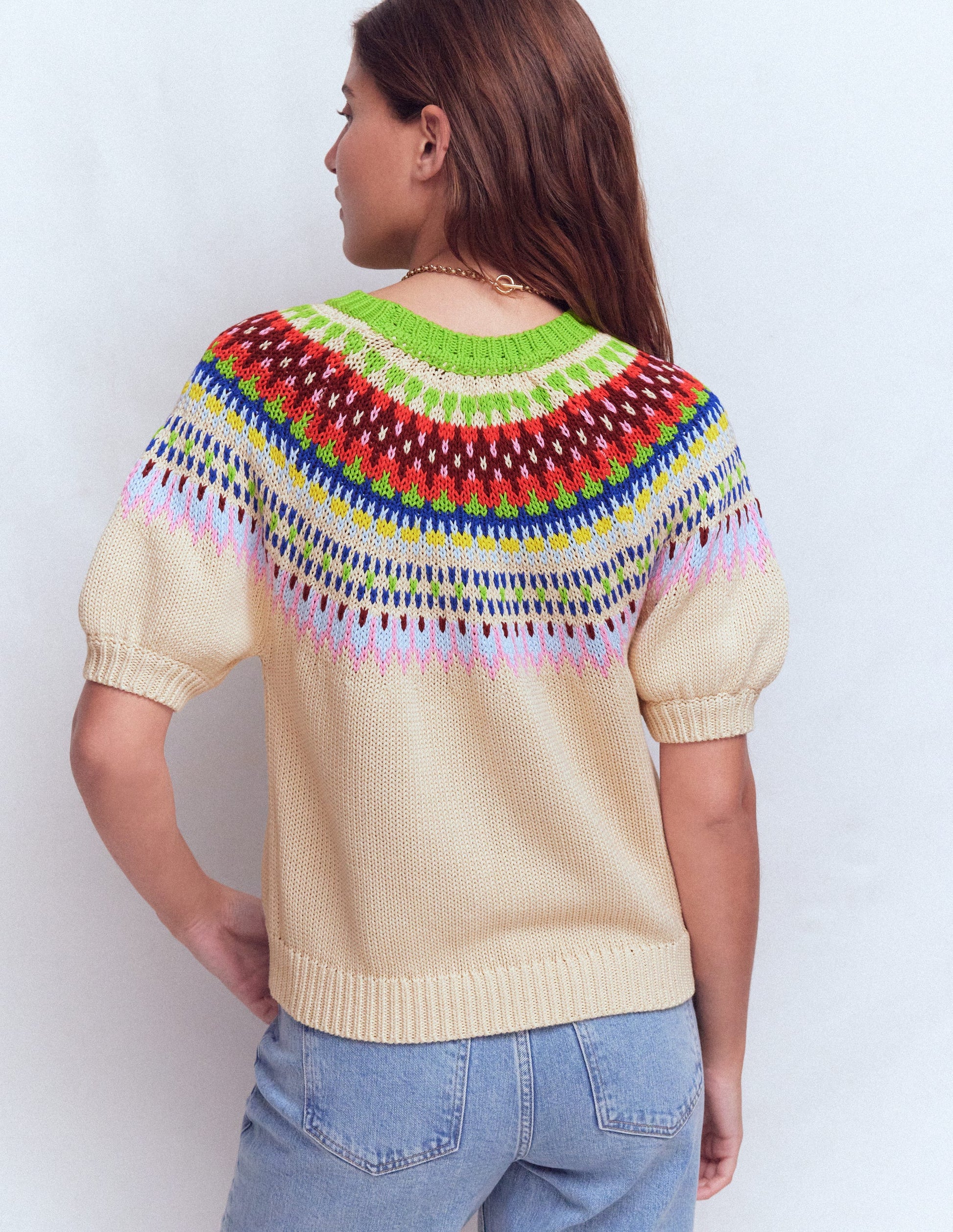 Margot Puff Sleeve T-Shirt-Oatmeal Melange-4