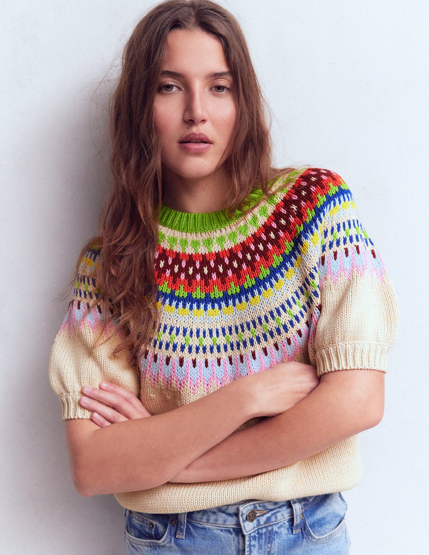 Margot Puff Sleeve T-Shirt-Oatmeal Melange