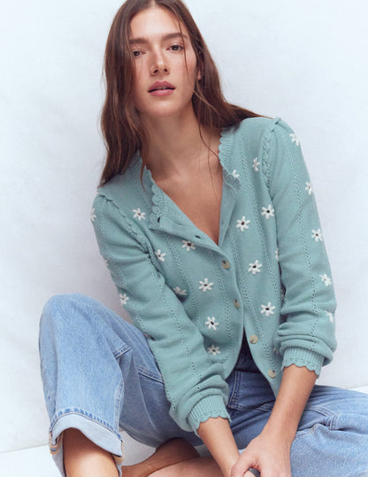 Valeria Crochet Trim Cardigan-Seamist Blue, Embroidery-1