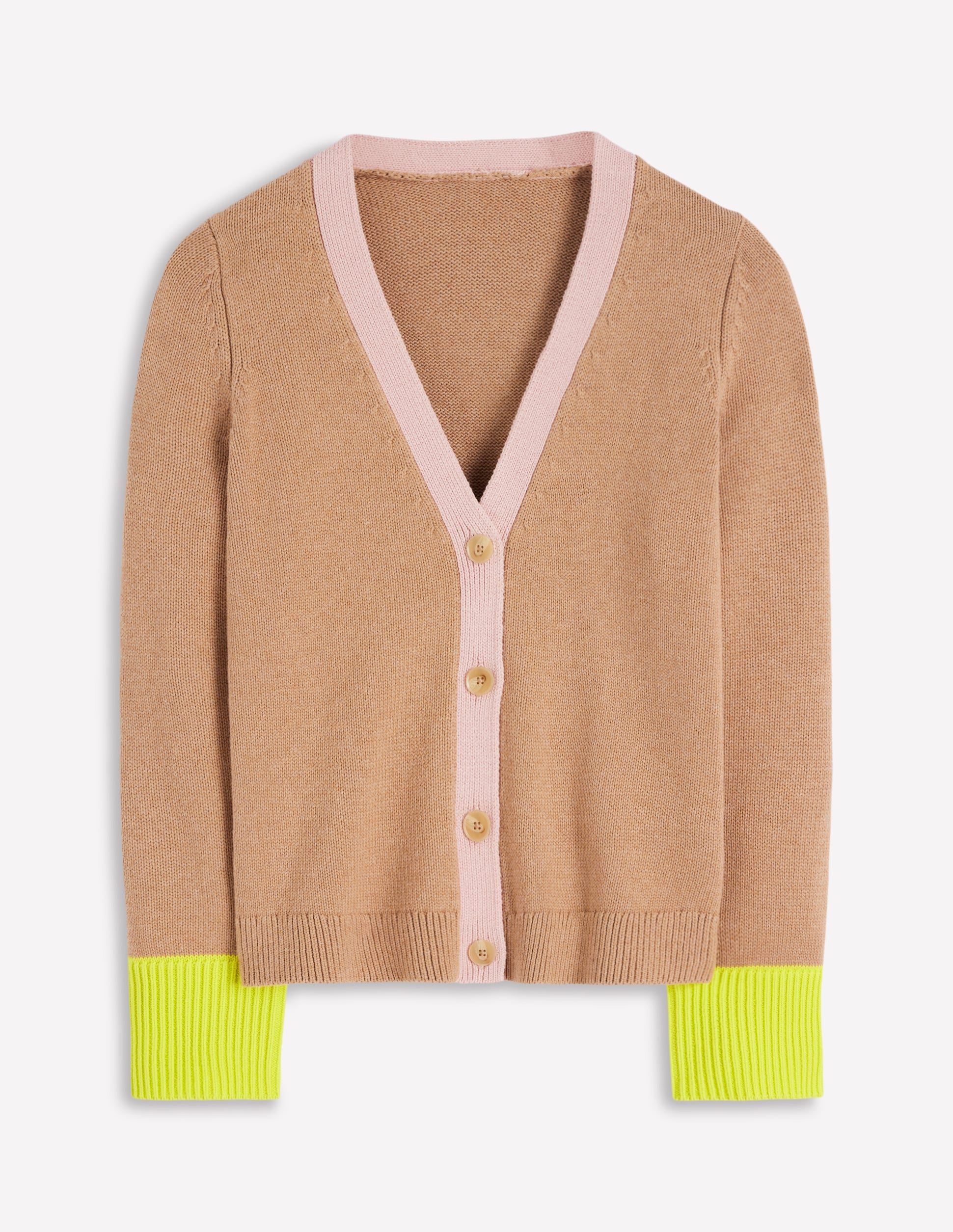 Lucy Relaxed Cotton Cardigan-Camel Melange - Image 6