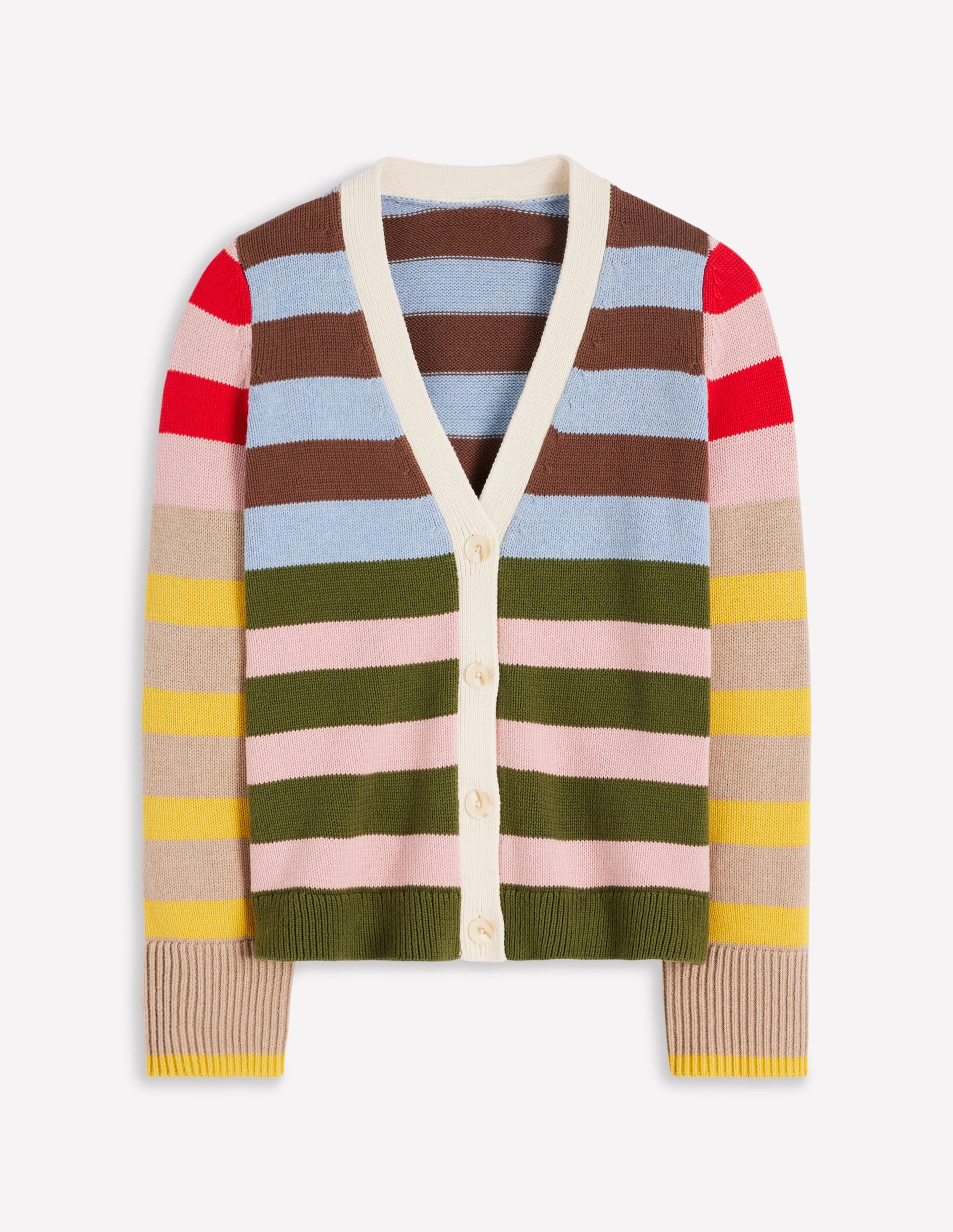 Lucy Relaxed Cotton Cardigan-Multi Hotch - Image 6