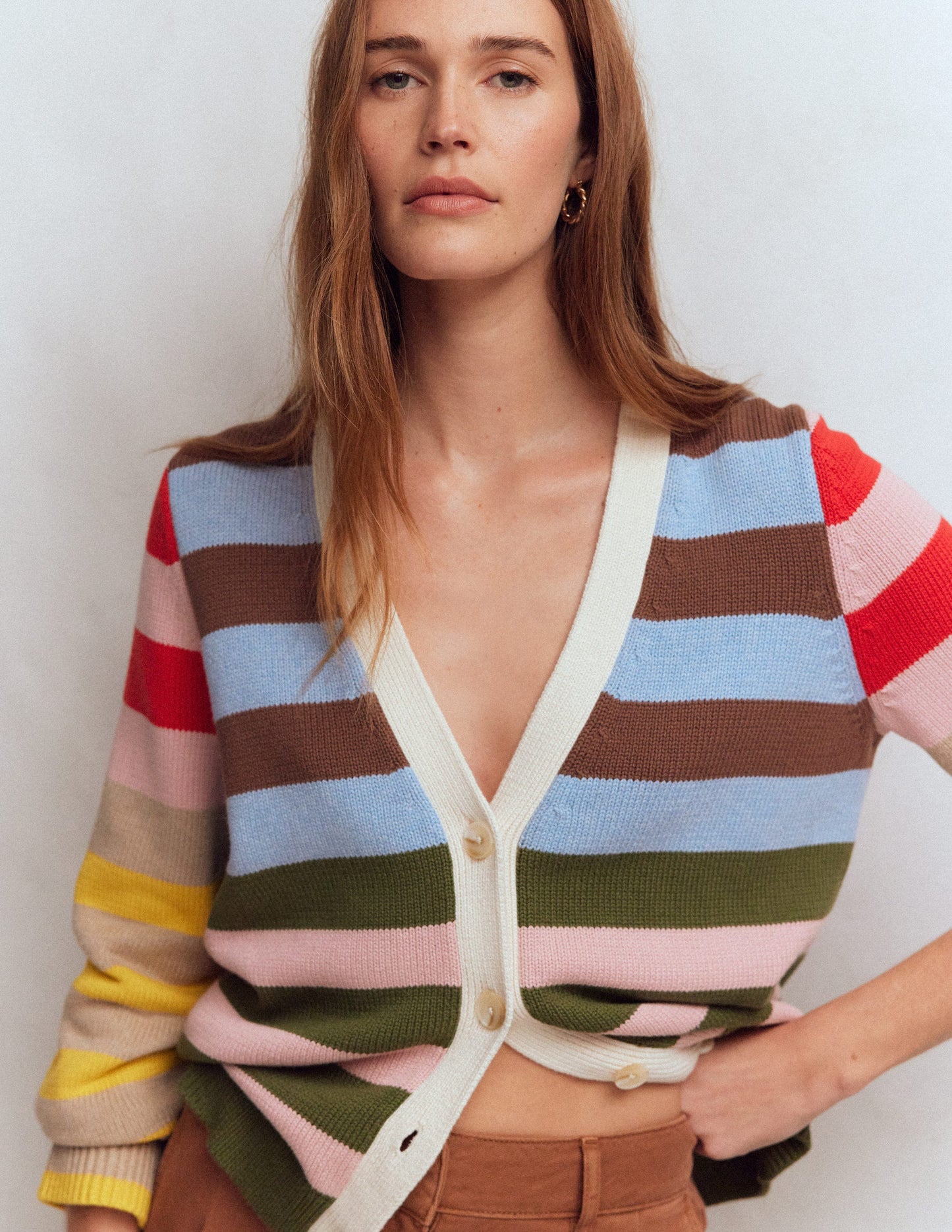 Lucy Relaxed Cotton Cardigan-Multi Hotch