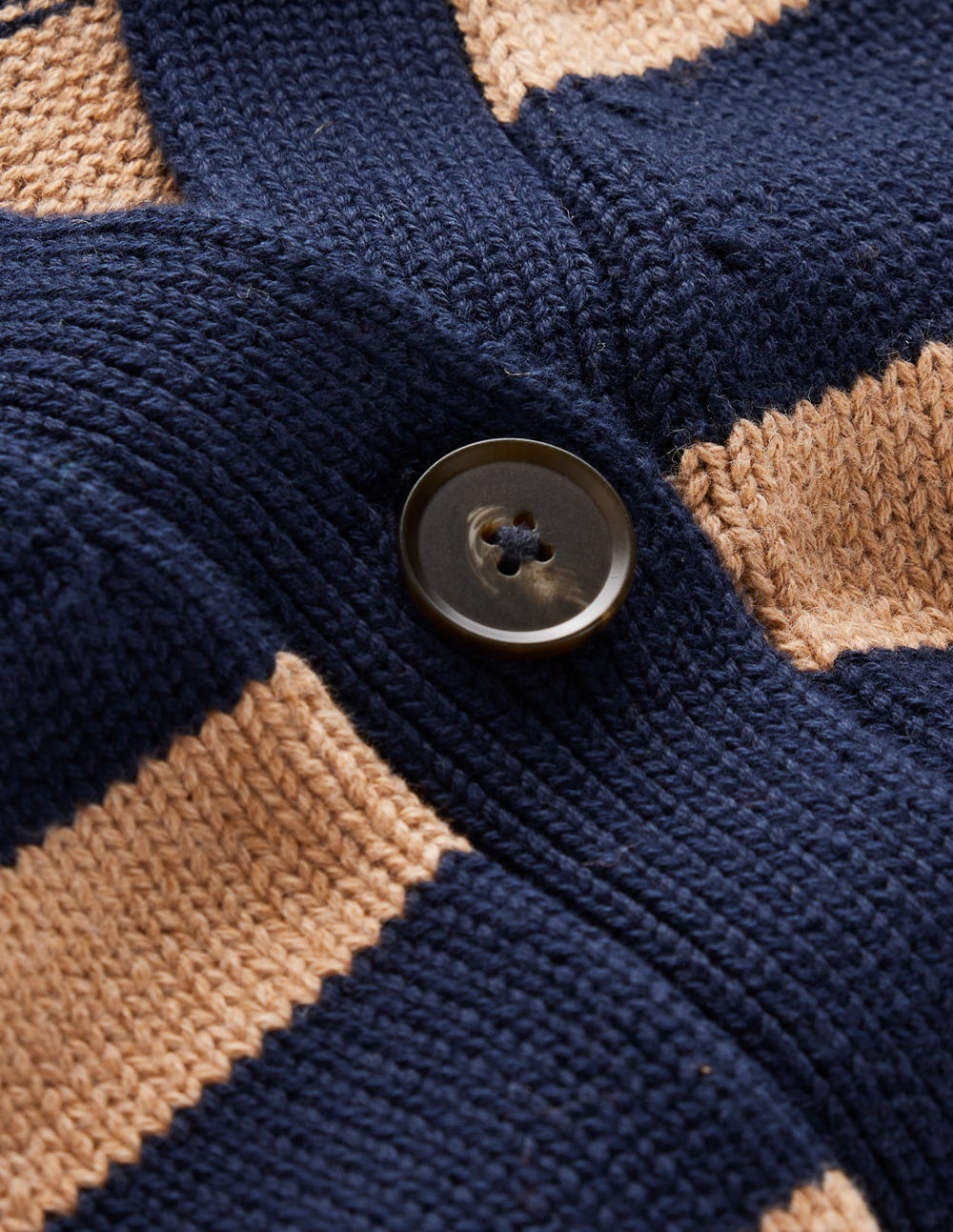 Lucy Relaxed Cotton Cardigan-Navy/ Camel Melange-7