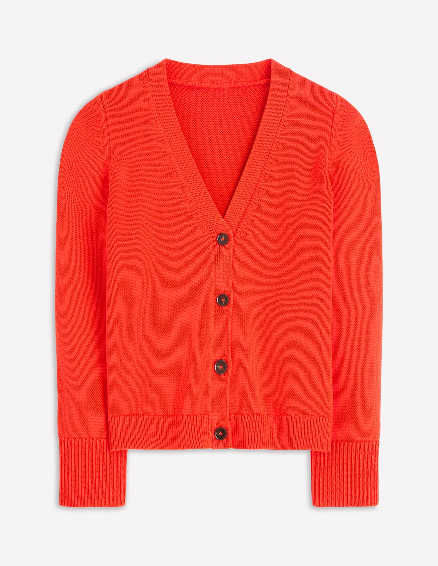 Lucy Relaxed Cotton Cardigan-Bright Orange