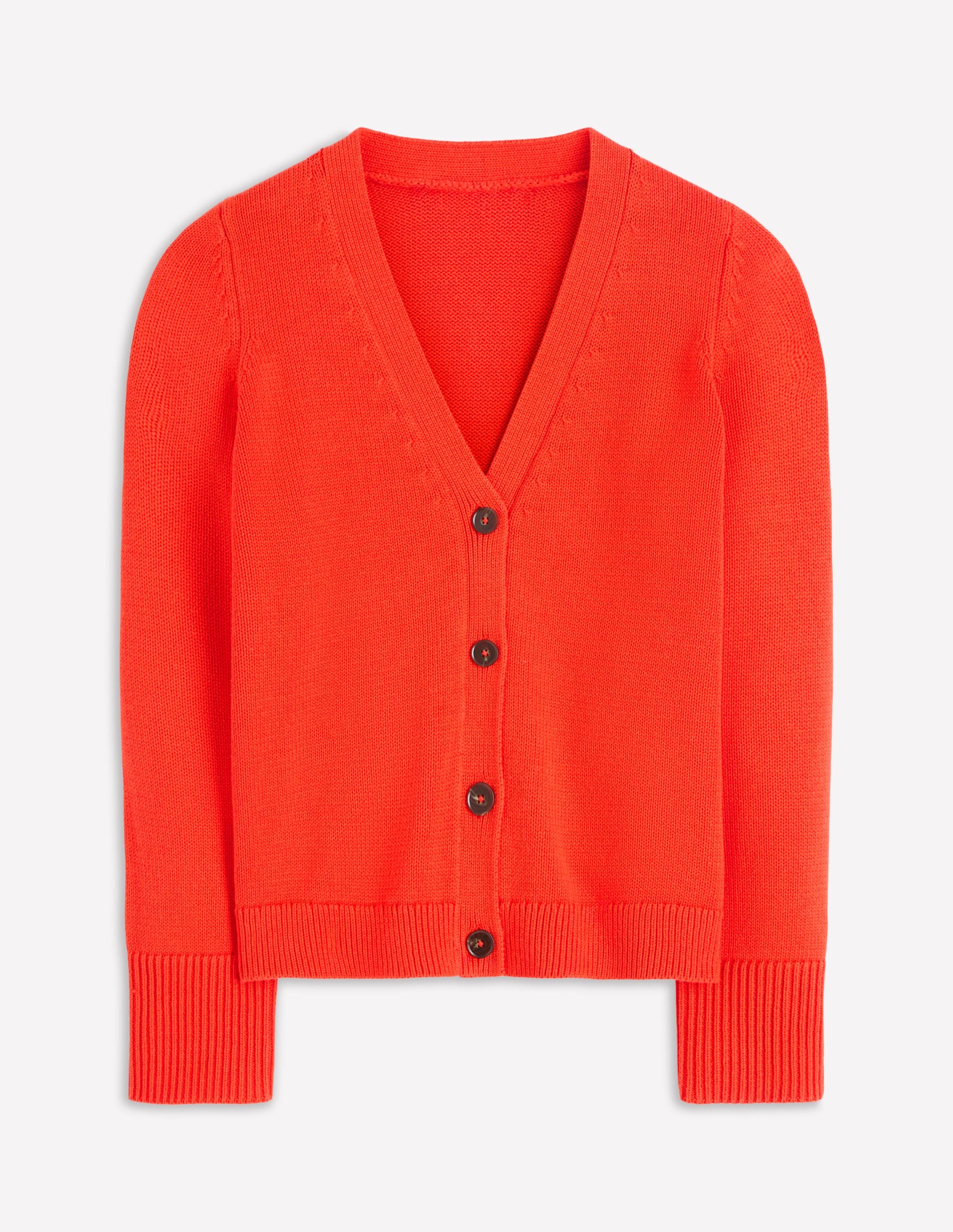 Lucy Relaxed Cotton Cardigan-Bright Orange - Image 7