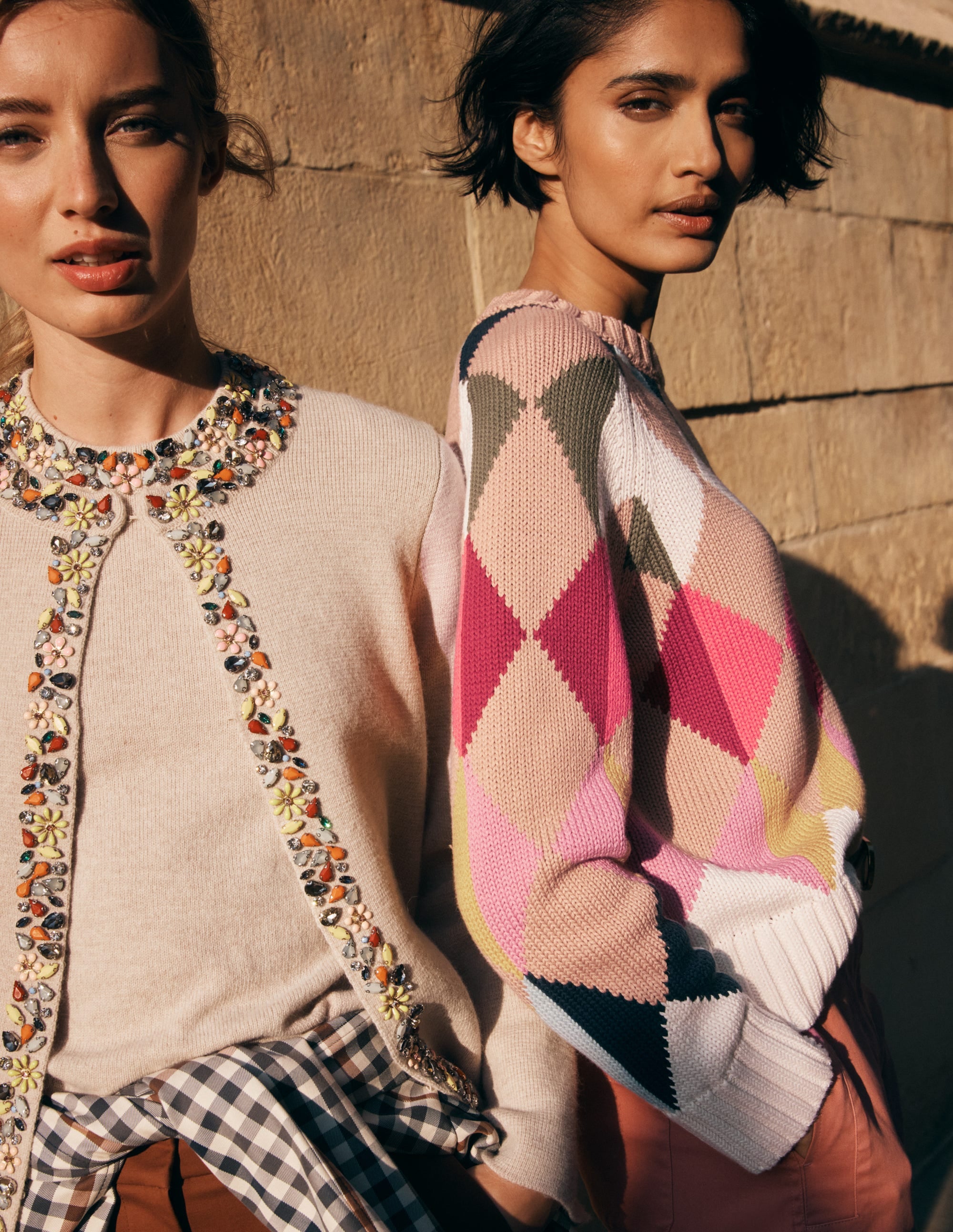 Camilla Cotton Argyle Sweater-Multi Argyle - Image 5