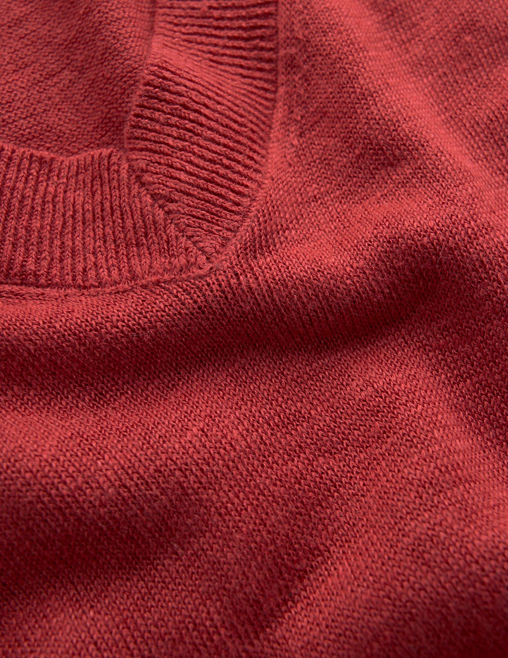 Agnes Linen V Neck T-Shirt-Burnt Orange - Image 6