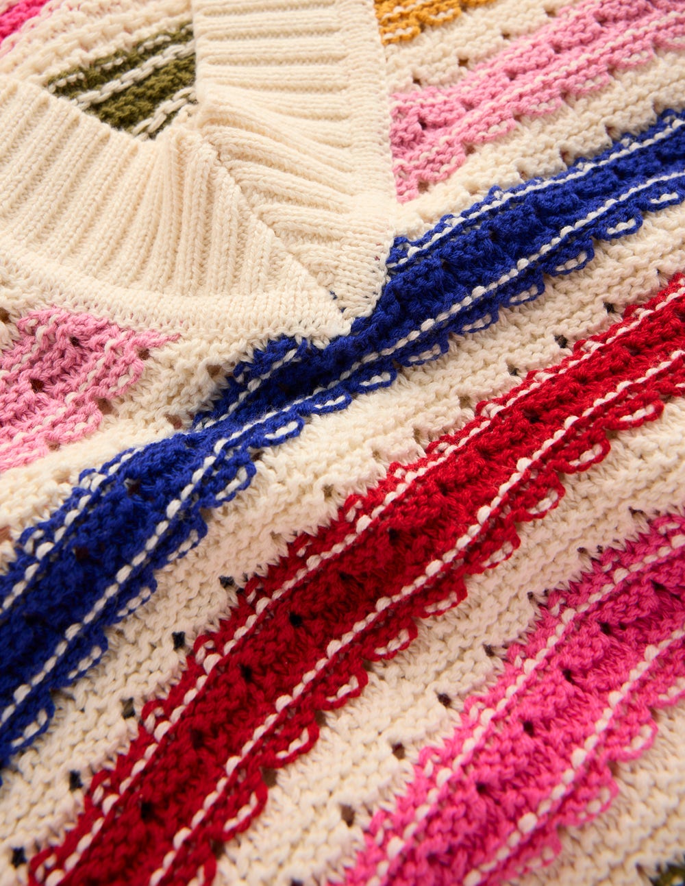 Textured Cotton Jumper-Multi Stripe - Image 6