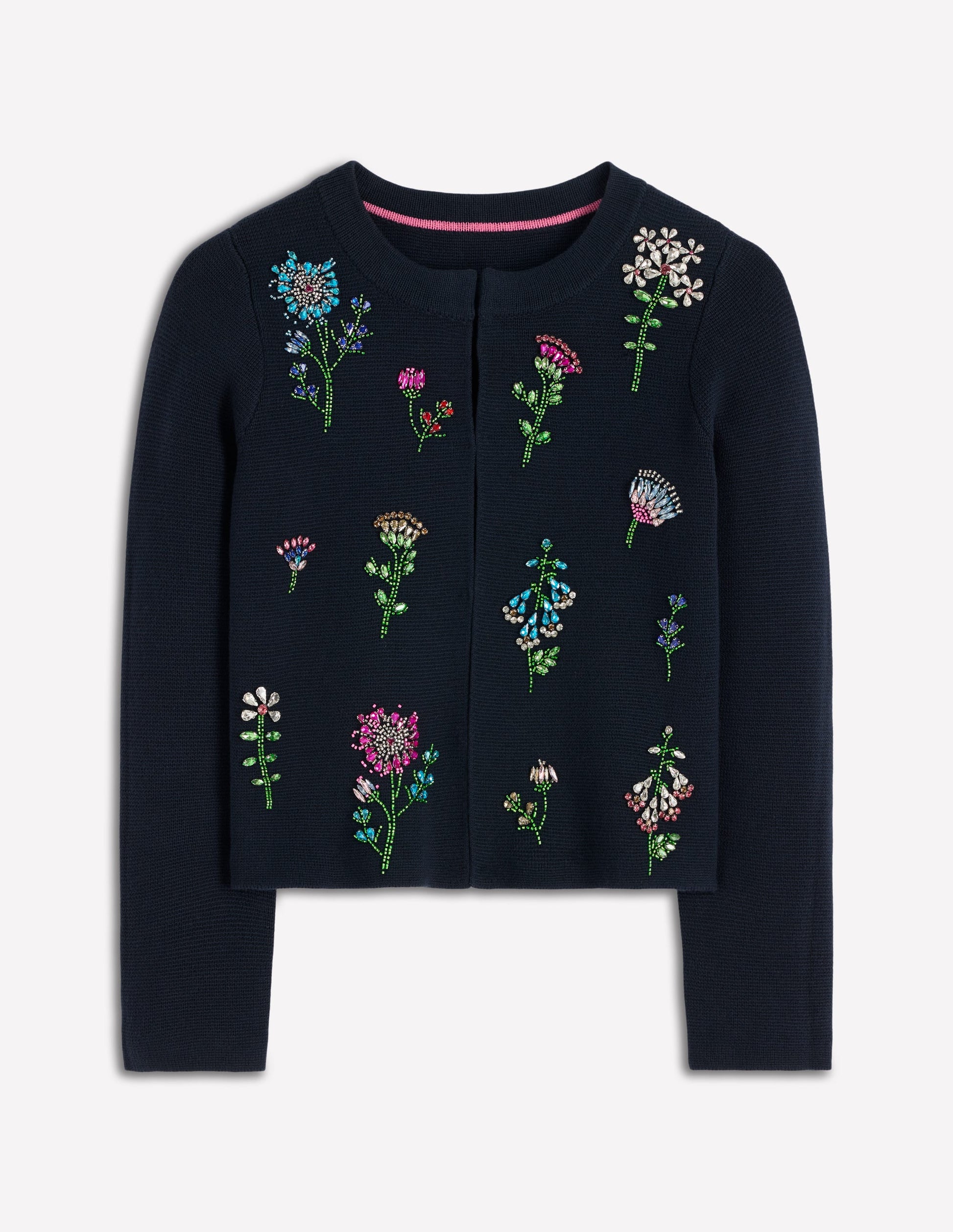 Embellished Knit Cardigan-Navy-8