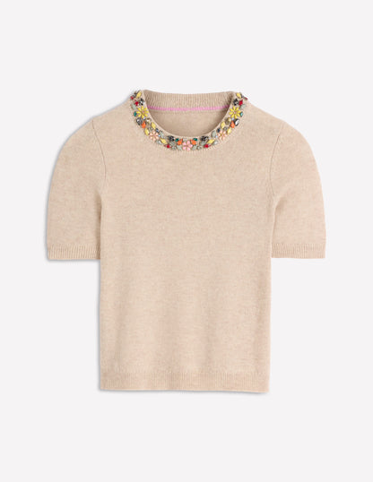 Embellished T-Shirt-Chinchilla Melange-5