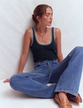 Liz Knitted Tank-Navy