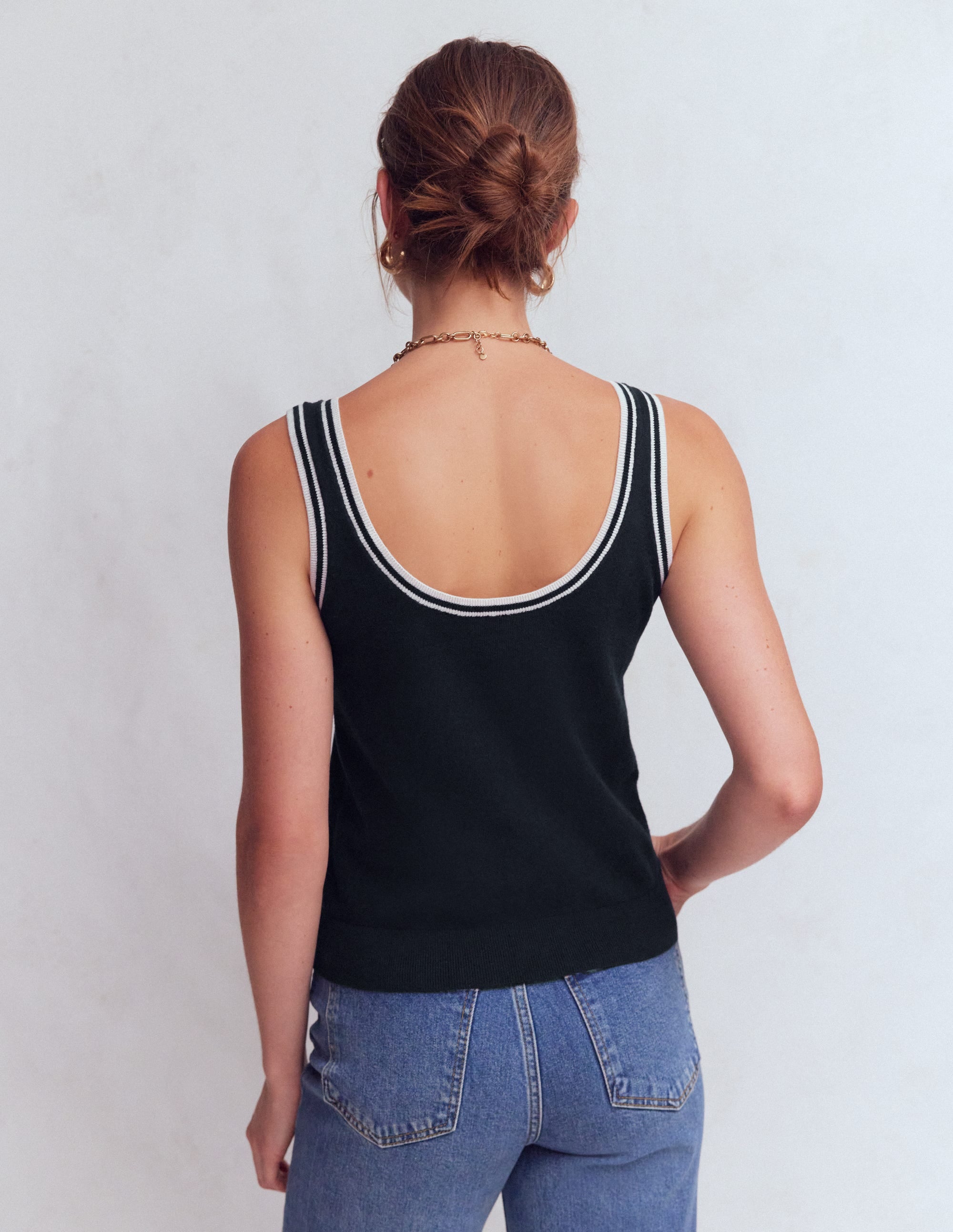 Liz Knitted Tank-Navy - Image 3