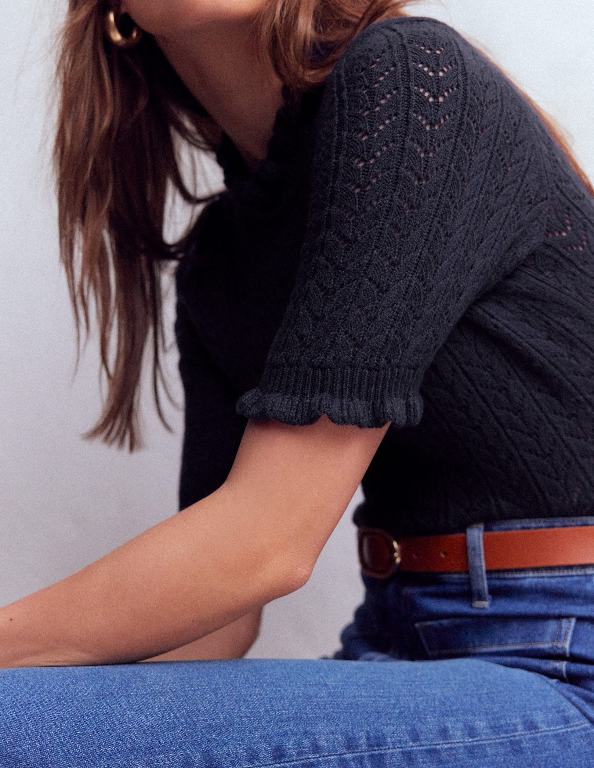 Eloise Frill T-Shirt-Navy-4