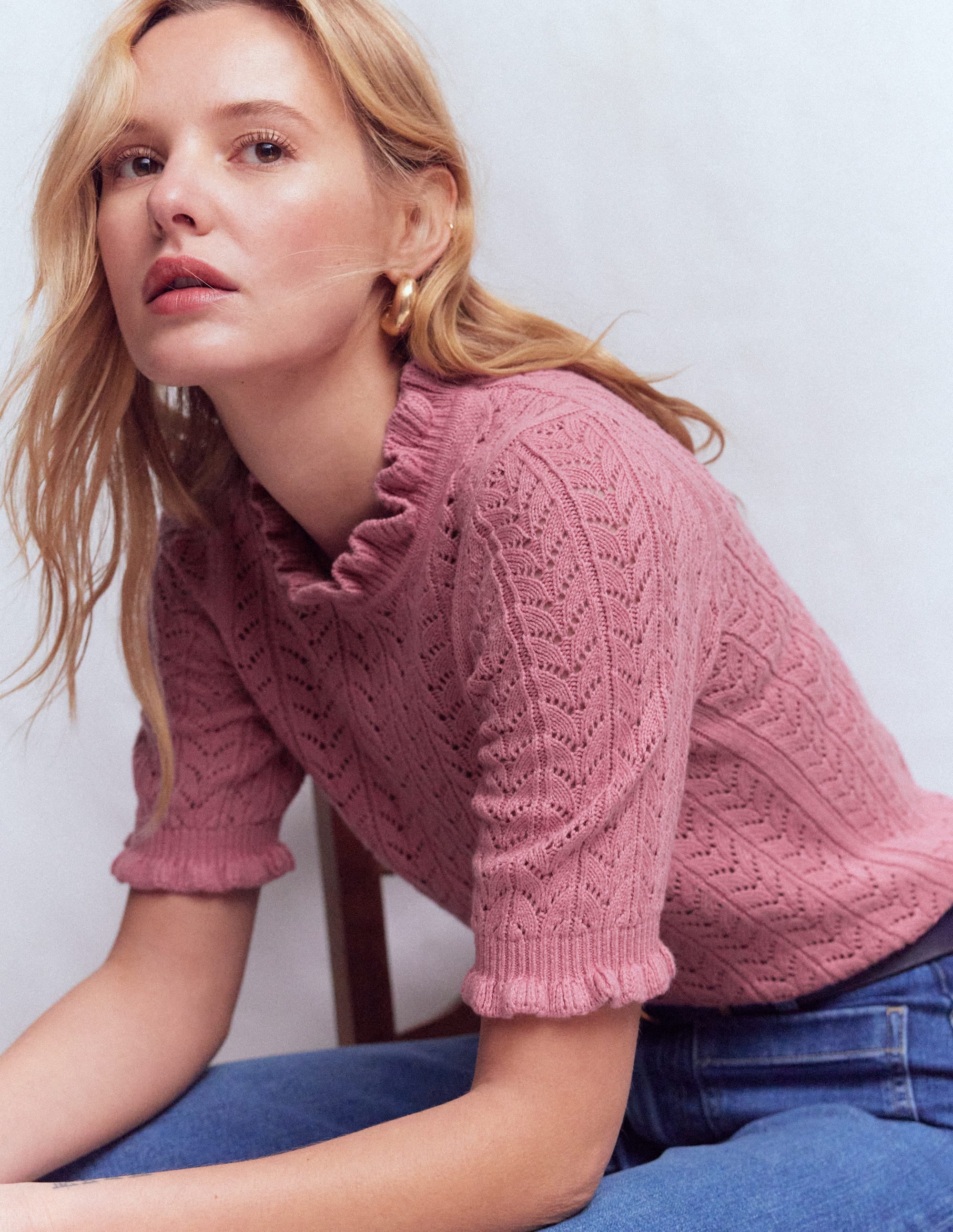 Eloise Frill T-Shirt-Spring Blossom Pink | Boden USA